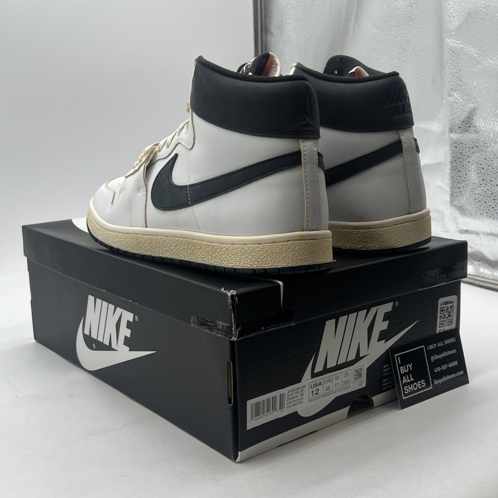 Size 12 - A Ma Maniére x Jordan Air Ship PE SP White Black (DX4976-100)