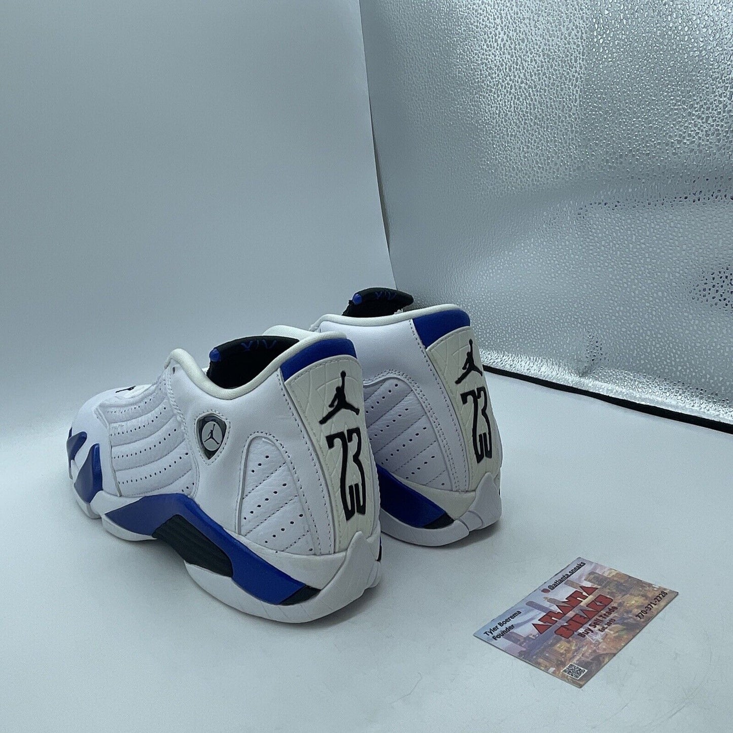 Size 6Y - Air Jordan 14 Retro Hyper Royal Blue Black White Leather (487524-104)