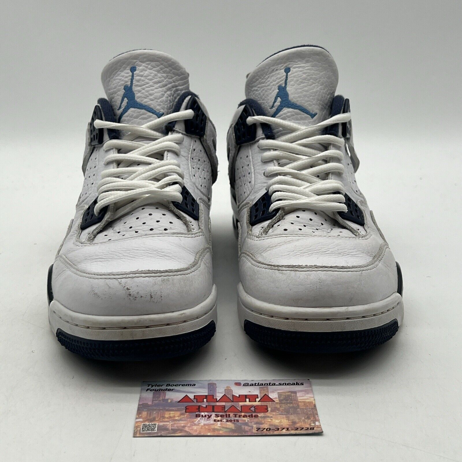 Size 9 - Air Jordan 4 Retro LS Columbia Navy Leather (314254-107)