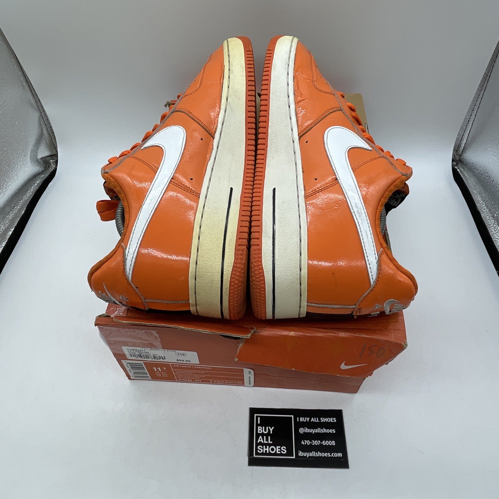 Size 11.5 - Nike Air Force 1 Premium Halloween Orange Black (313641-011)