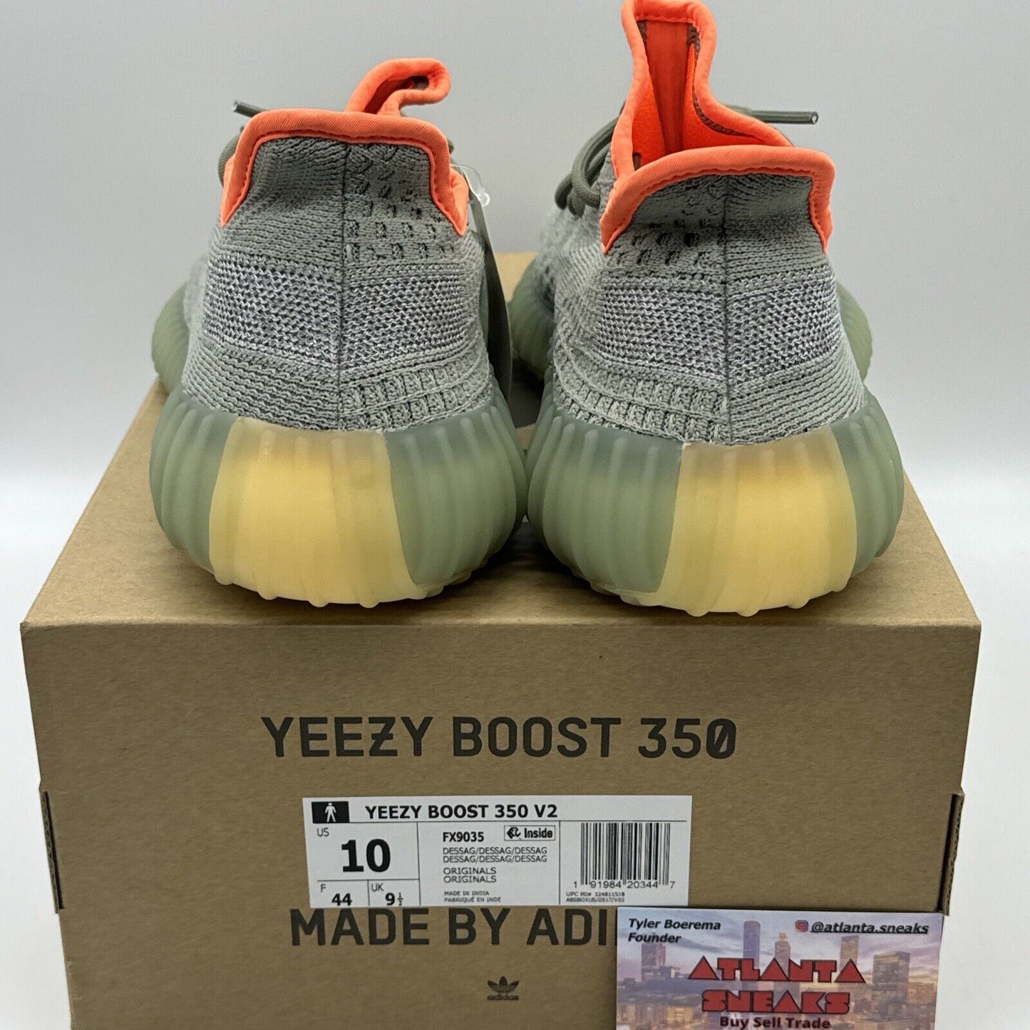 Size 10 - adidas Yeezy Boost 350 V2 Desert Sage Green Orange Comfy Kanye West