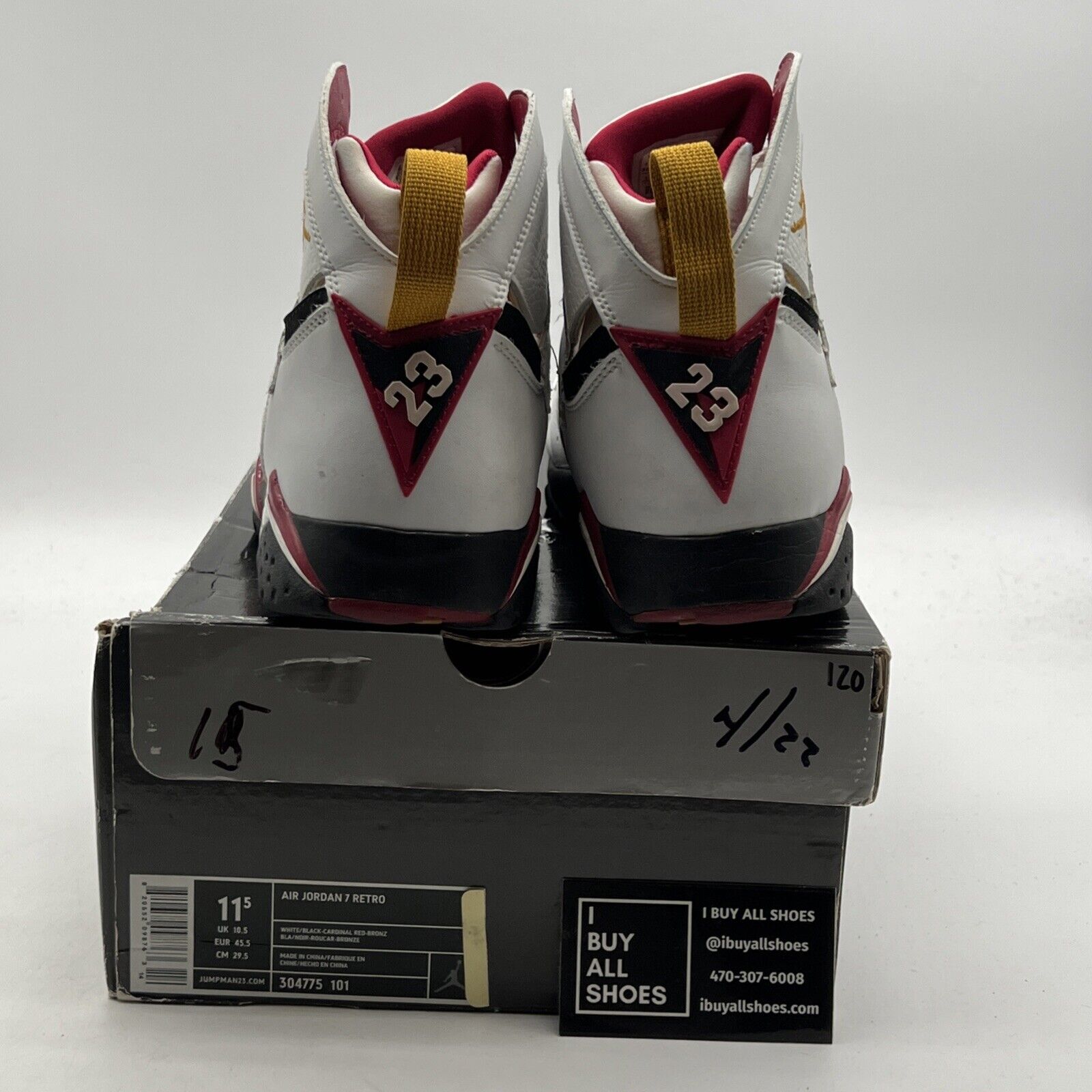 Size 11.5 - Air Jordan 7 Retro 2006 Cardinal (304775-101)