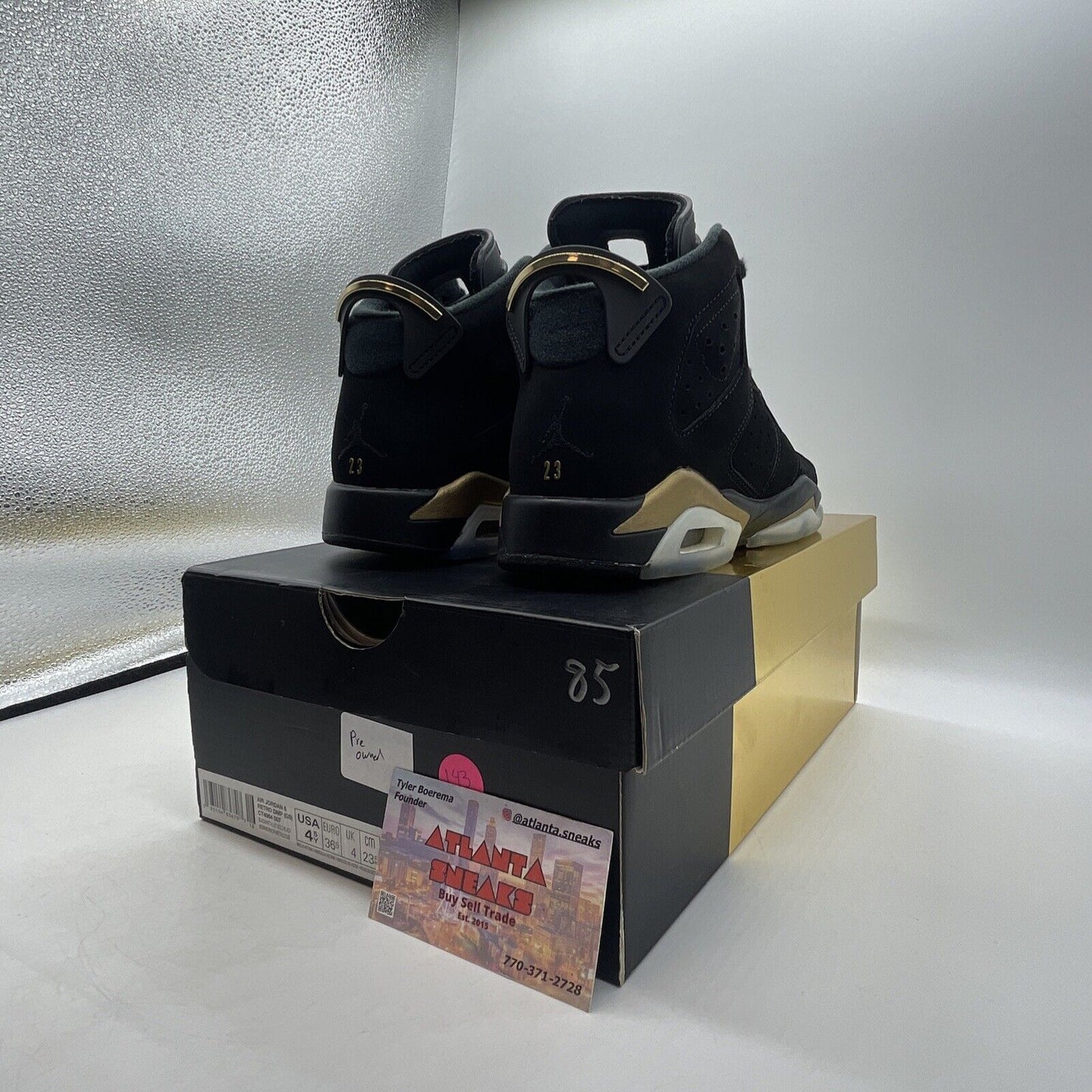Size 4.5Y - Jordan 6 Retro Defining Moments 2020 Black Gold (CT4964-007)