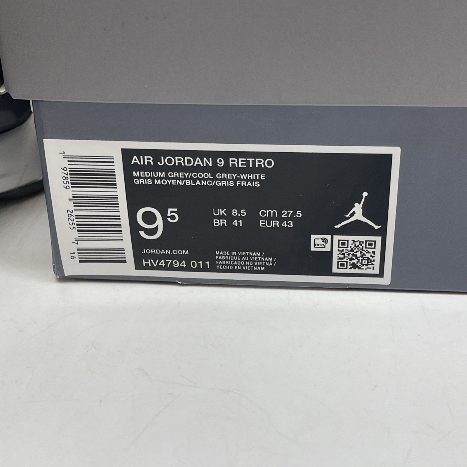 Size 9.5 - Air Jordan 9 Retro 2025 Cool Grey Suede Leather (HV4794-011)