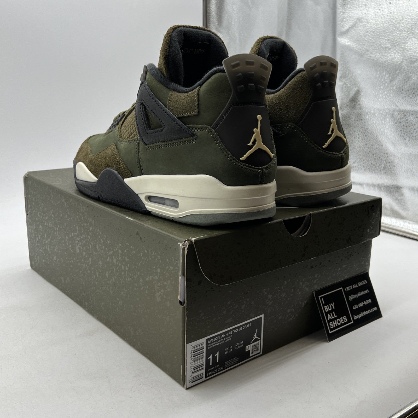 Size 11 - Air Jordan 4 SE Retro Low Craft - Olive (FB9927-200)
