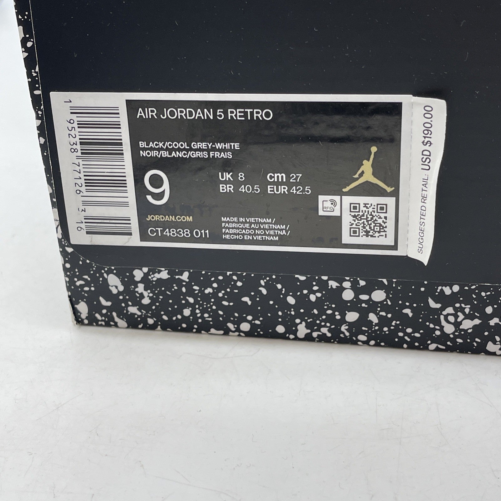 Size 9 - Jordan 5 Retro Mid Oreo Black White Suede (CT4838-011)