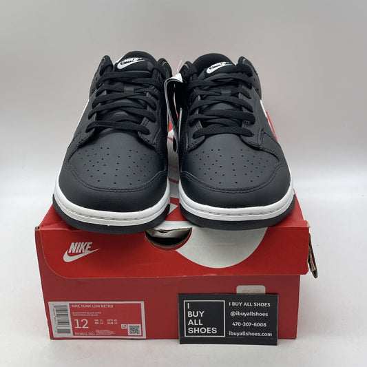 Size 12 - Nike Dunk Low Black Panda 2.0 White Leather (DV0831-002)
