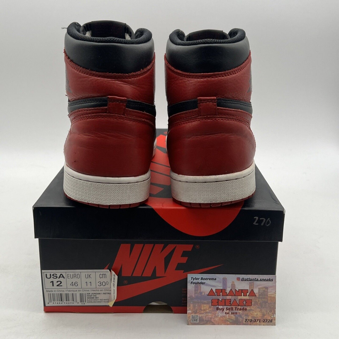 Size 12 - Air Jordan 1 Retro OG High Banned, Bred (555088-001)