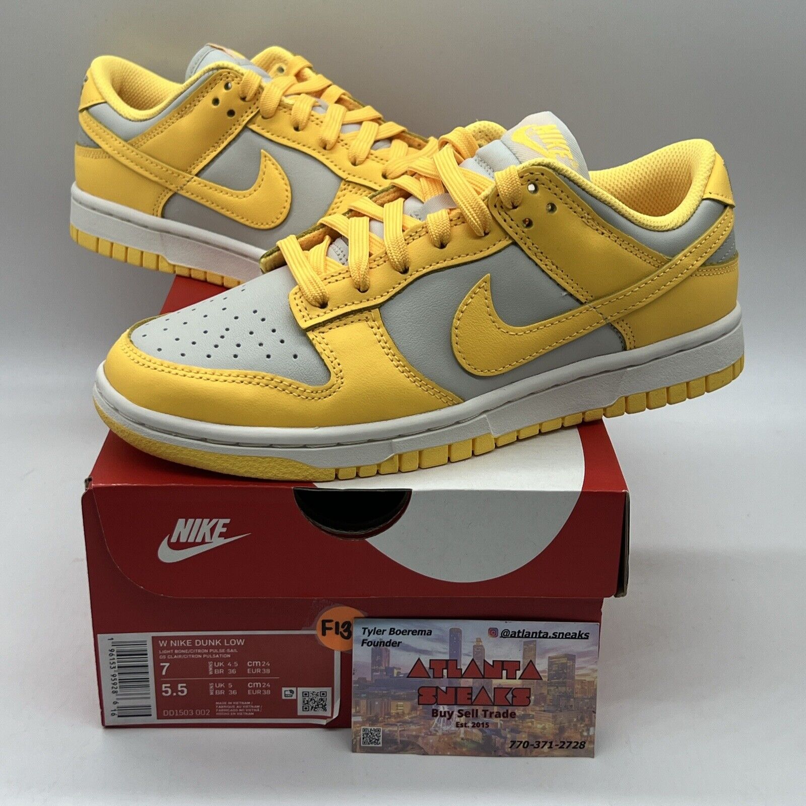 Size 7 - Nike Dunk Low Citron Pulse W Brand New Og All