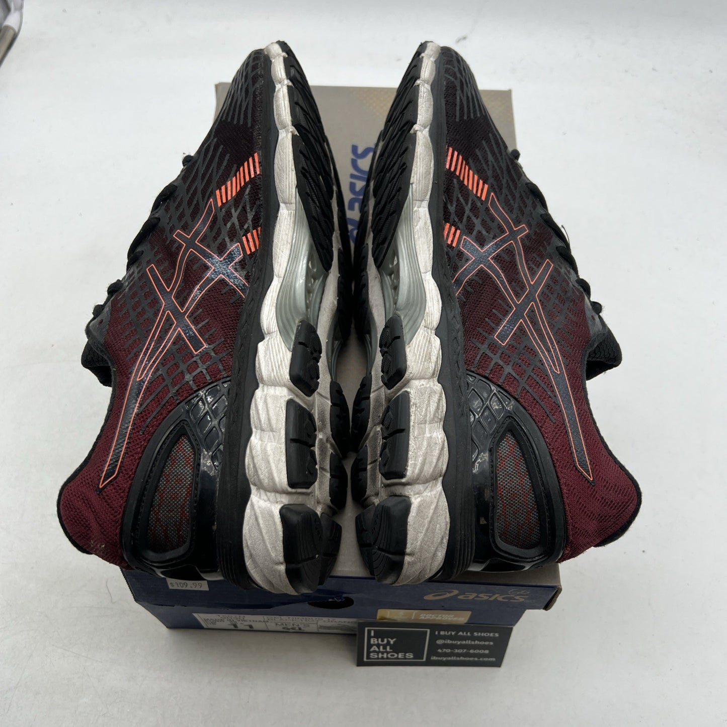 Size 11 - ASICS Gel-Nimbus 17 Black Red Running Shoes (T507N-9030)