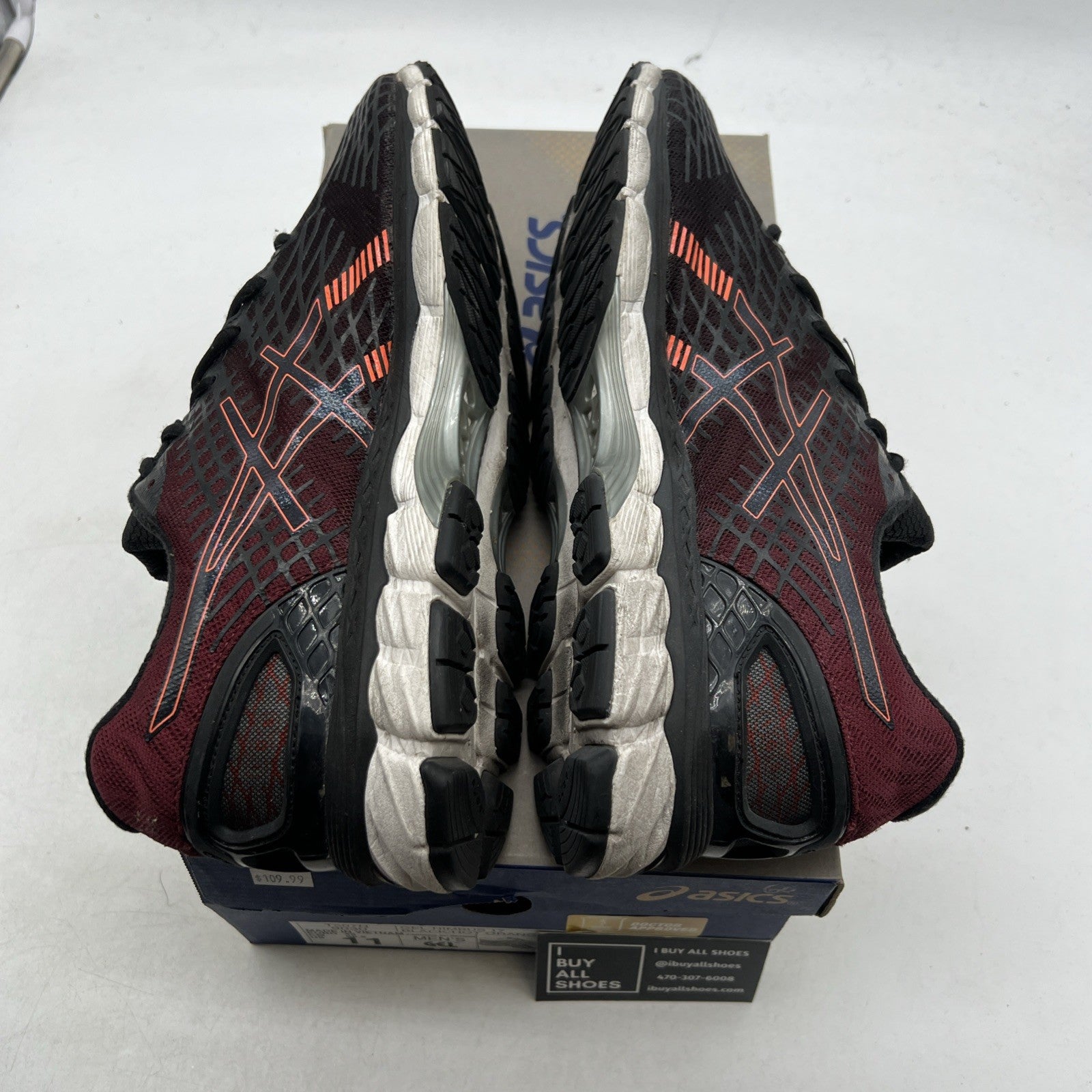 Size 11 - ASICS Gel-Nimbus 17 Black Red Running Shoes (T507N-9030)