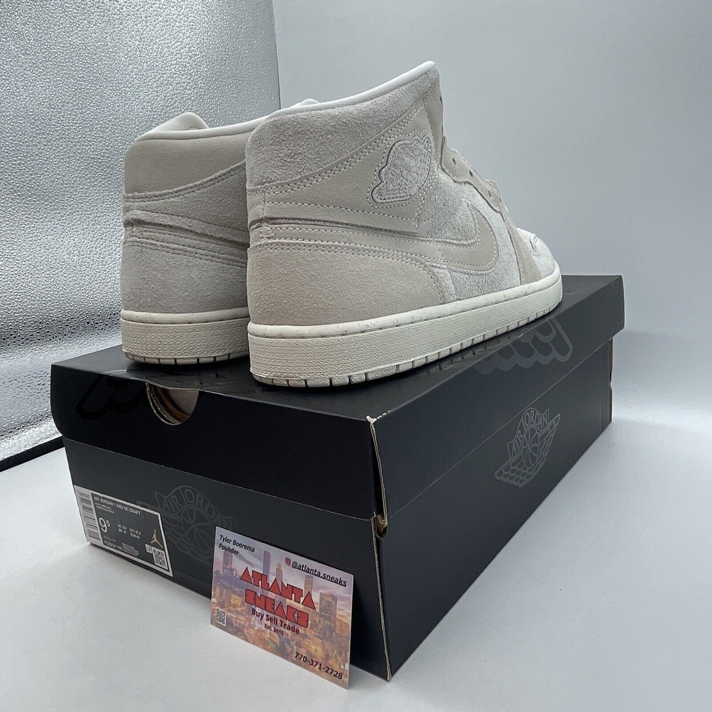 Size 9.5 - Air Jordan 1 SE Craft Mid Pale Ivory Suede (FQ3224-100)