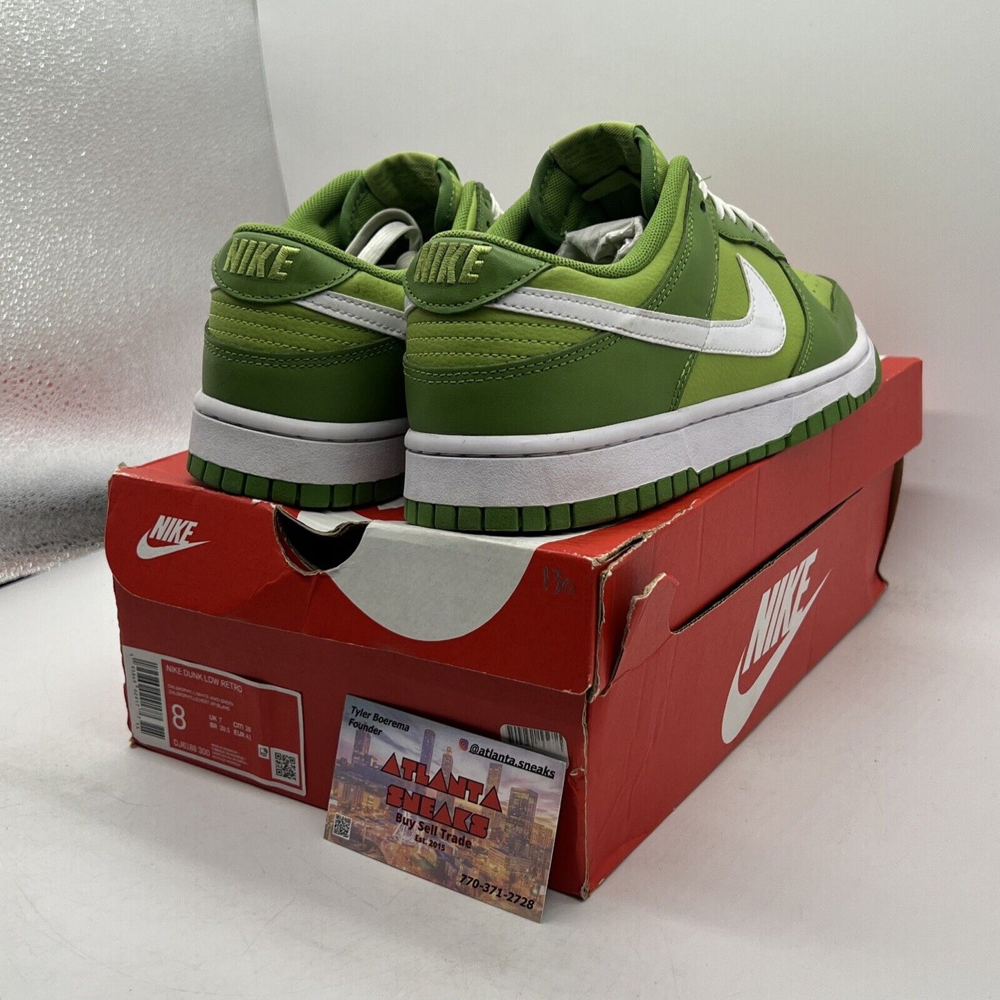 Size 8 - Nike Dunk Low Chlorophyll White Leather (DJ6188-300)