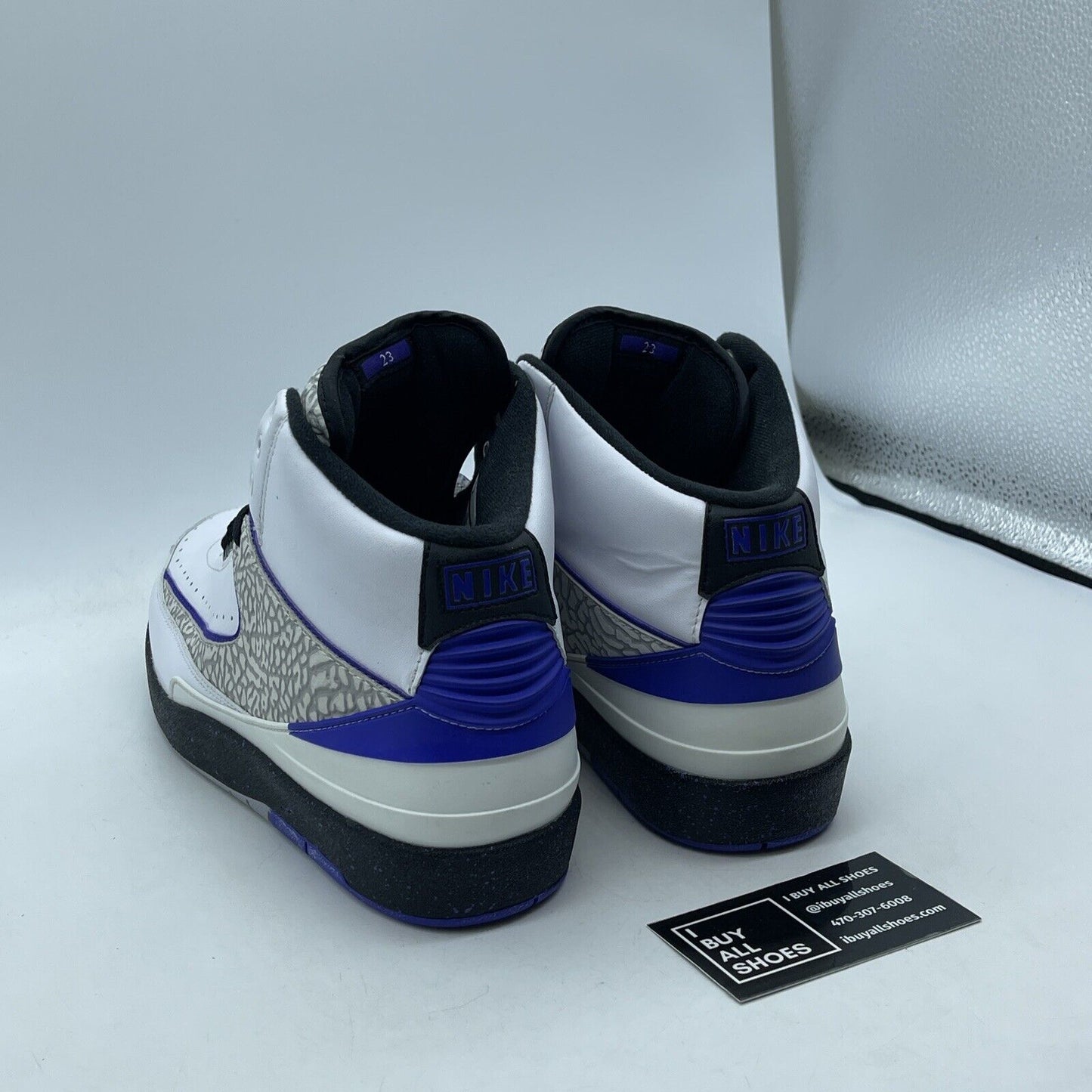 Size 9.5 - Air Jordan 2 Retro Concord White Purple Black Suede (385475-153)