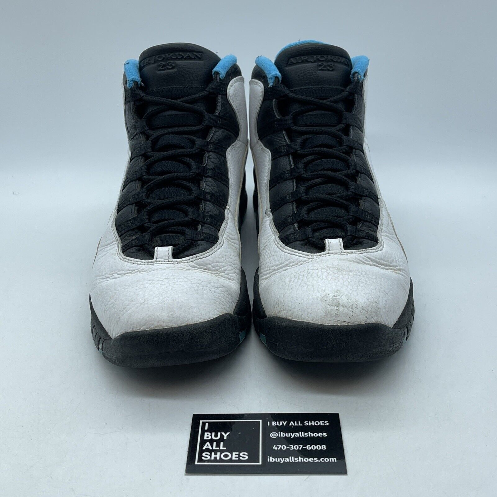 Size 12 - Air Jordan 10 Retro 2014 Powder Blue White Black Leather (310805-106)