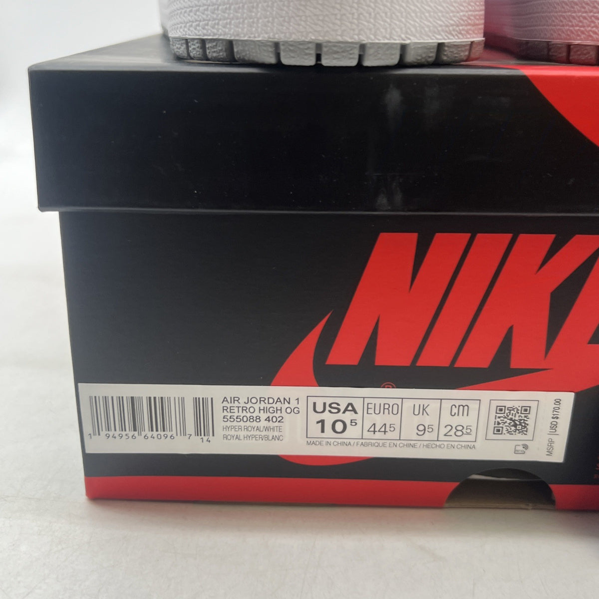 Size 10.5 - Air Jordan 1 Retro OG High Hyper Royal (555088-402)