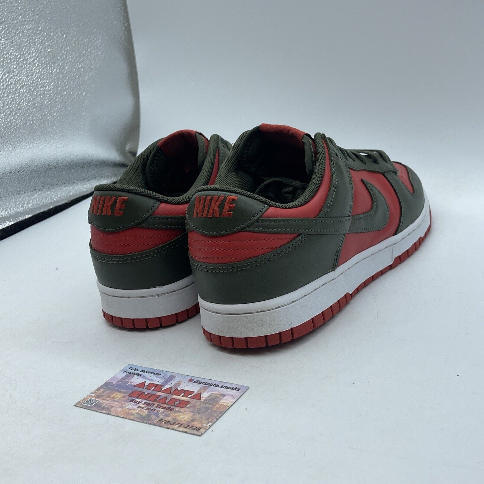 Size 10.5 - Nike Dunk Low Cargo Khaki Mystic Red Green Leather (DV0833-600)