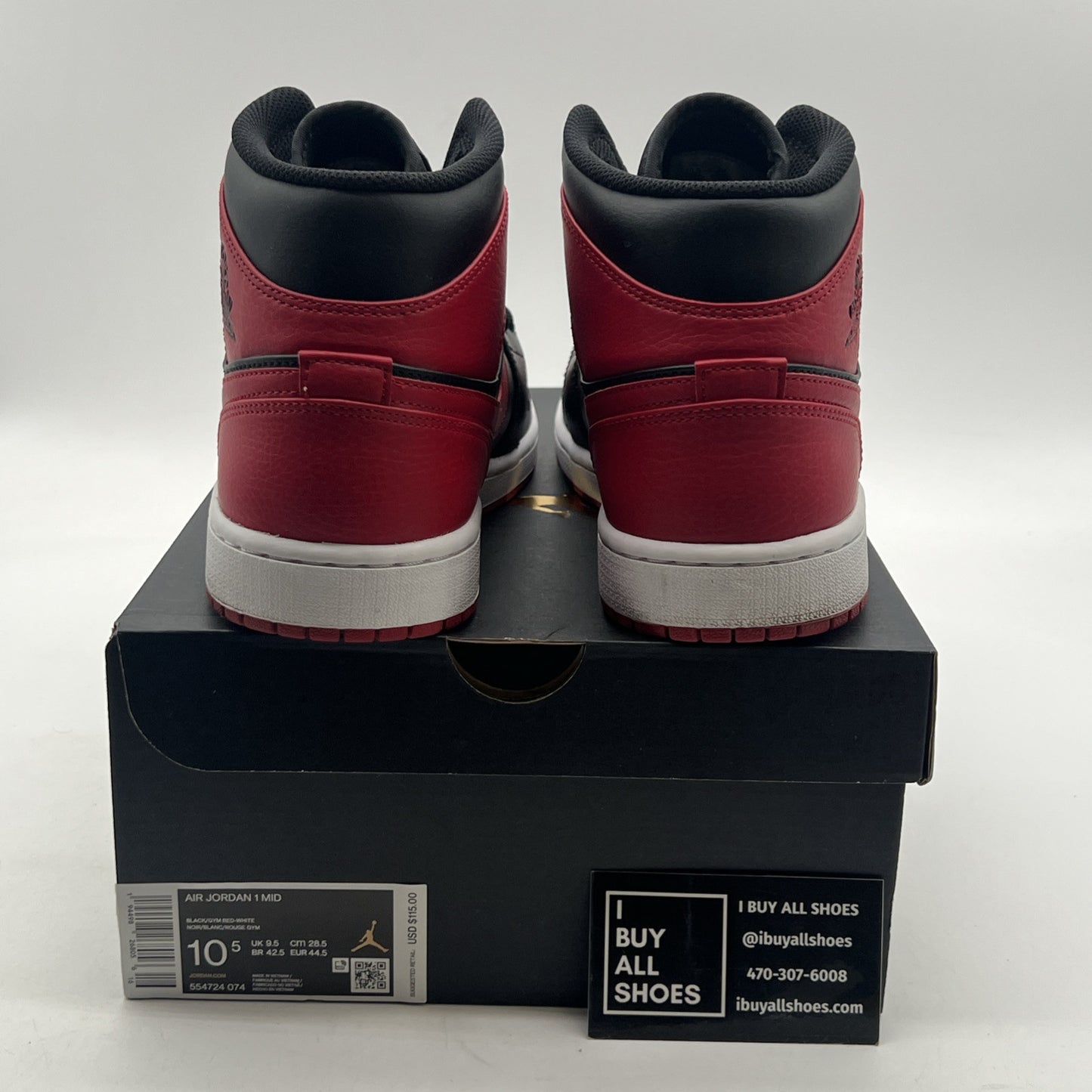 Size 10.5 - Air Jordan 1 Mid Banned 2020 (554724-074)