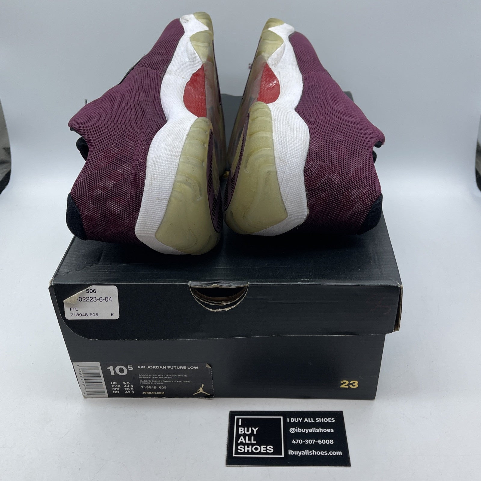 Size 10.5 - Air Jordan Future Low Bordeaux Camo Black Suede (718948-605)