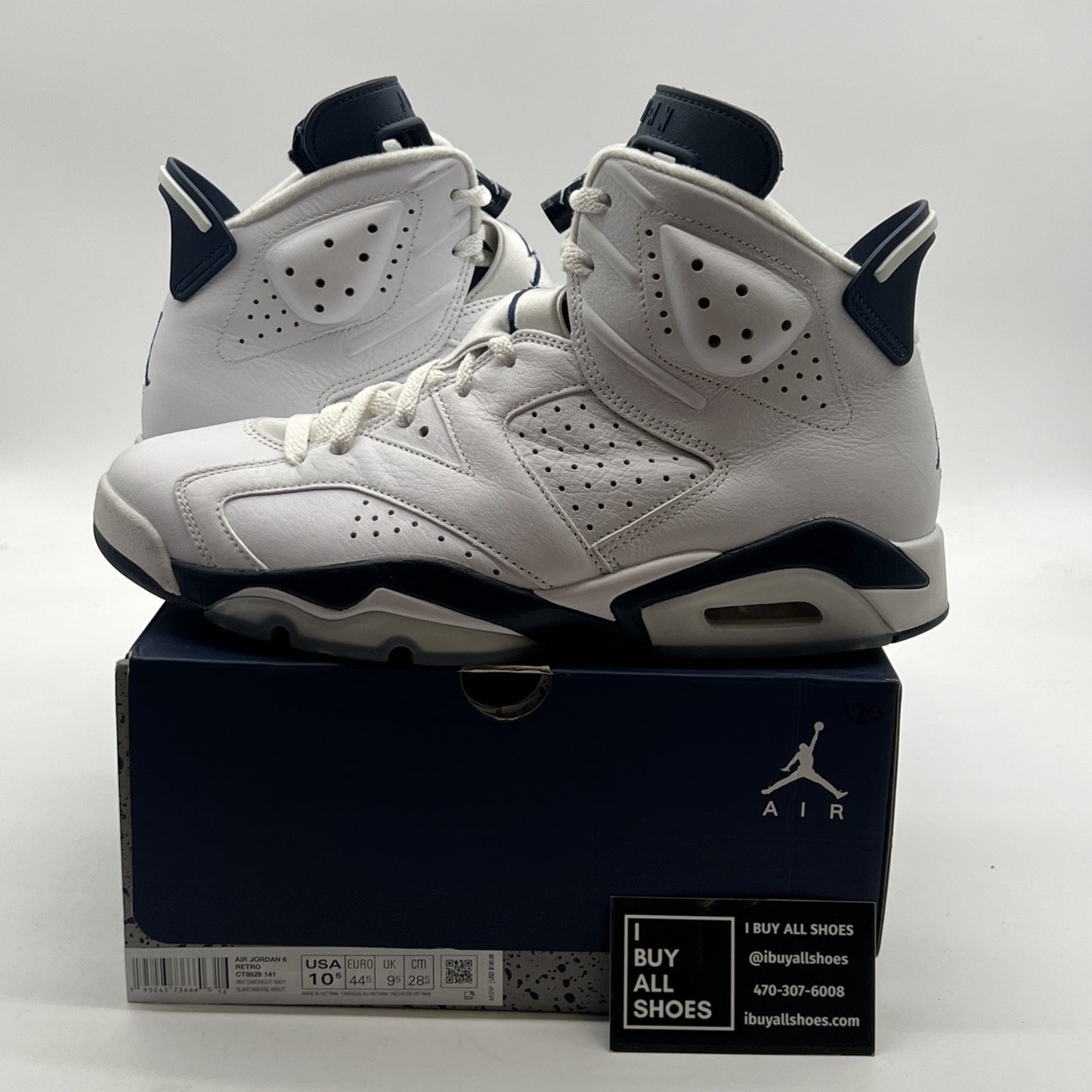 Size 10.5 - Air Jordan 6 Retro Midnight Navy (CT8529-141)