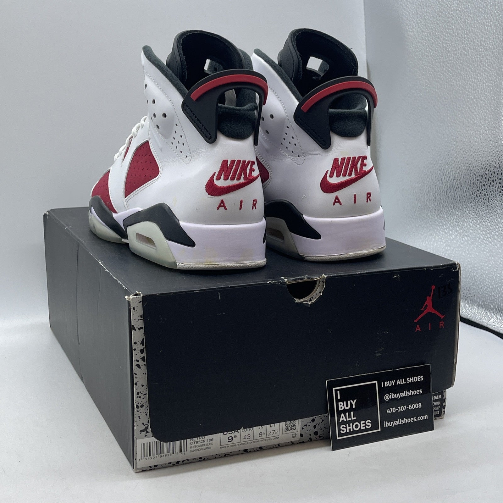 Size 9.5 - Jordan 6 Retro OG Mid Carmine Suede Leather Red White  (CT8529-106)