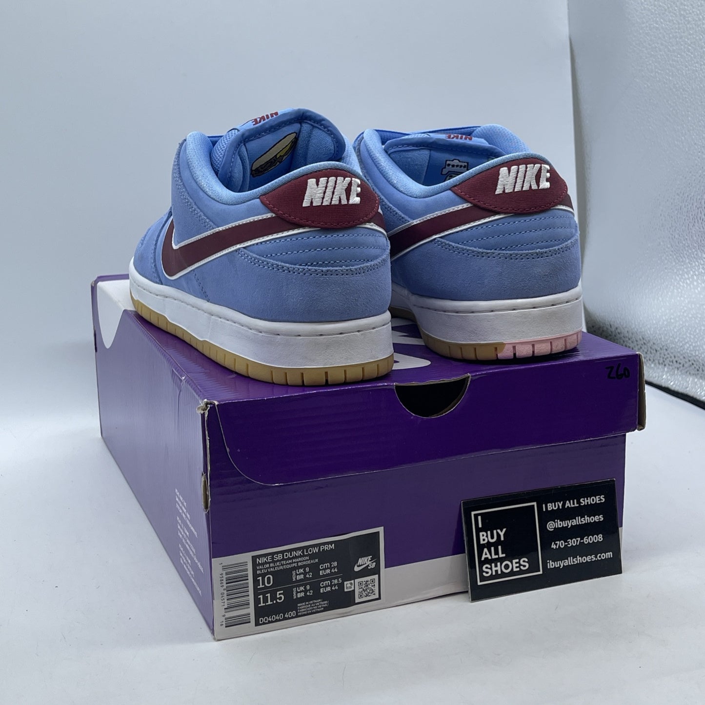 Size 10 - Nike SB Dunk Low Premium Philadelphia Phillies Blue Suede (DQ4040-400)