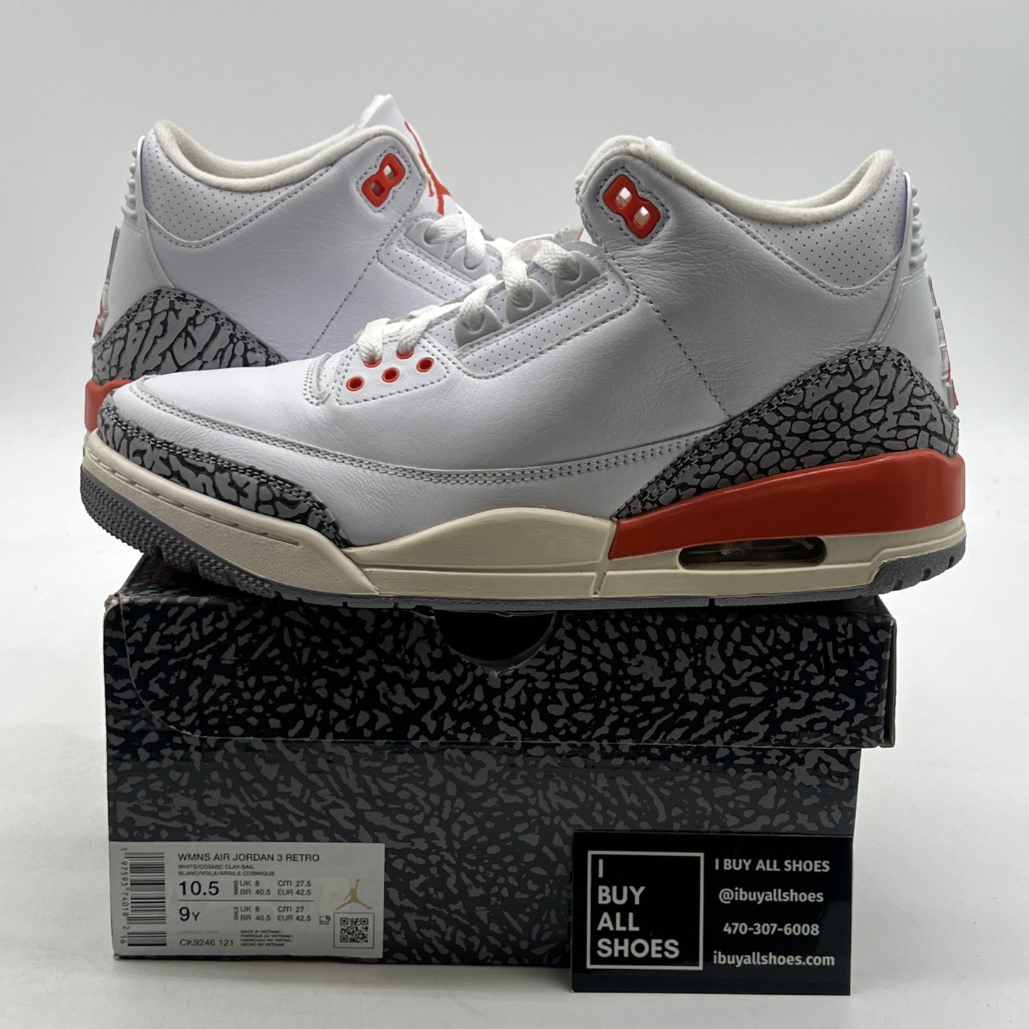 Size 10.5W - Air Jordan 3 Retro Georgia Peach (CK9246-121)