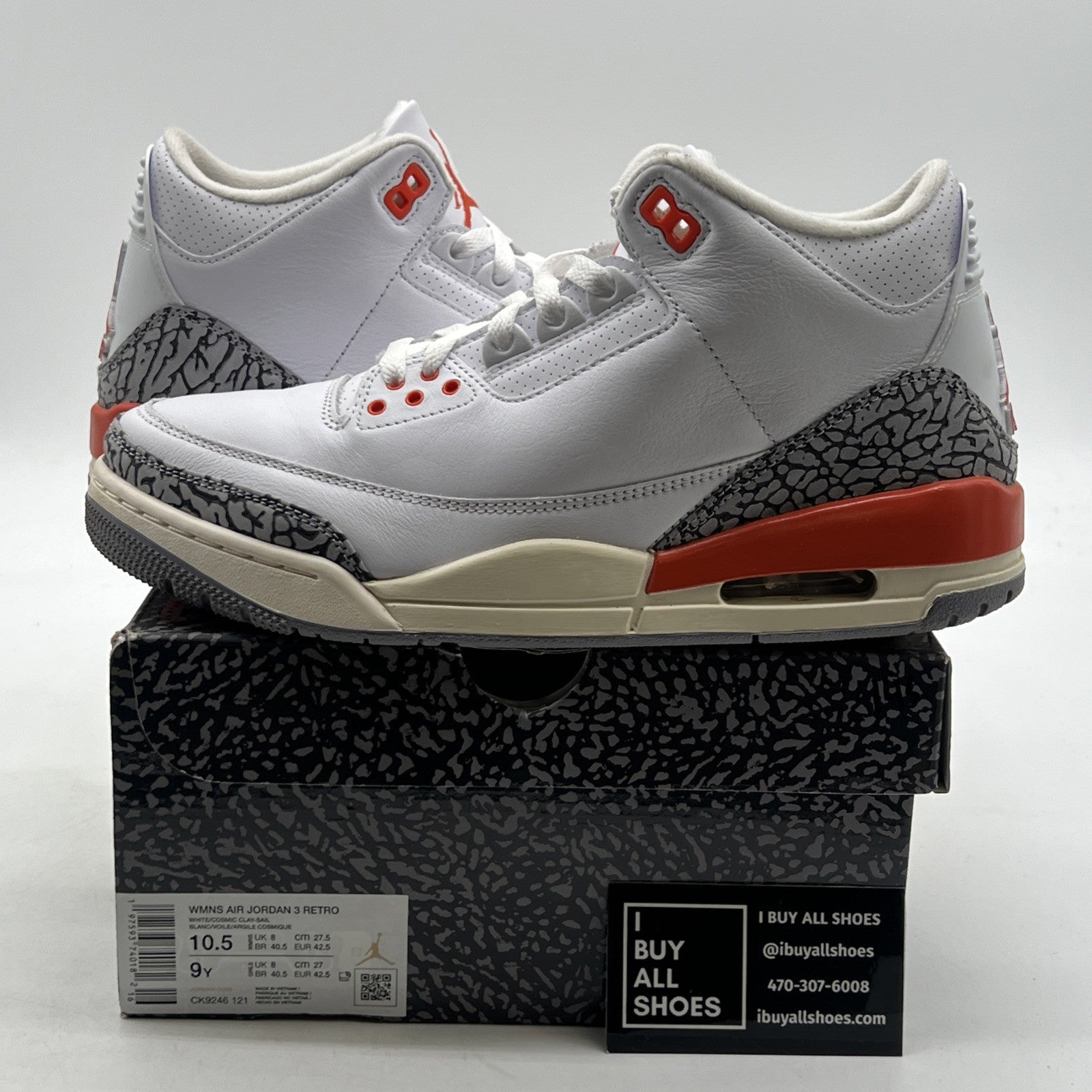Size 10.5W - Air Jordan 3 Retro Georgia Peach (CK9246-121)