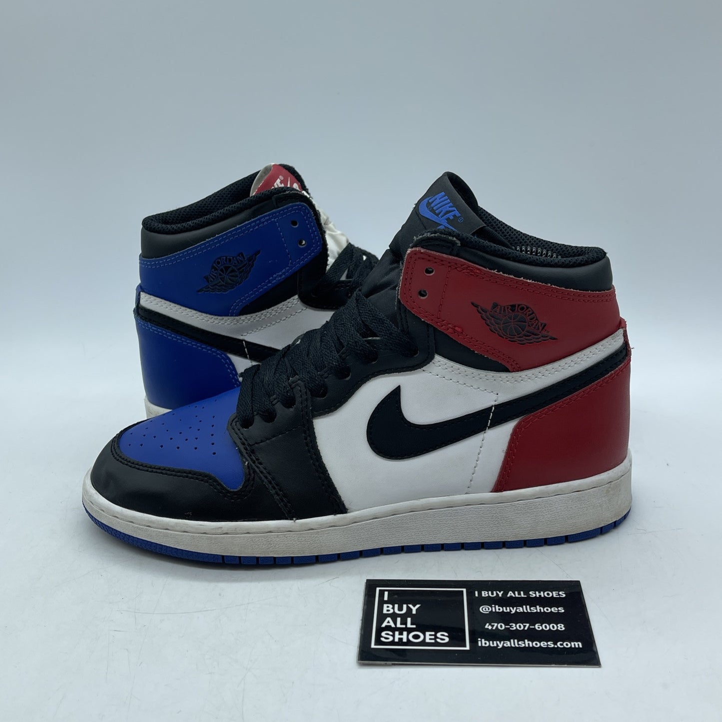 Size 5.5Y - Air Jordan 1 Retro High OG GS Top 3 Black White Red Blue 575441-026