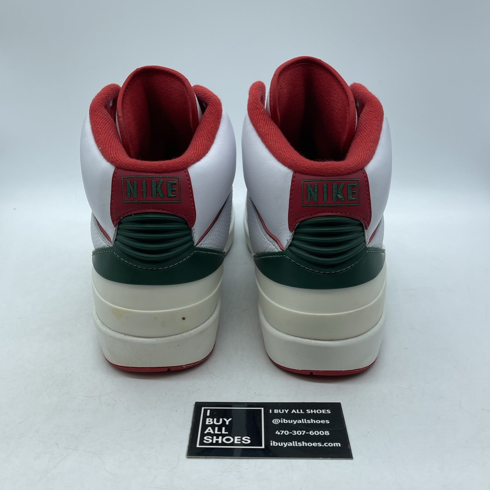 Size 13 - Air Jordan 2 Retro Origins White Red Green Suede Leather (DR8884-101)