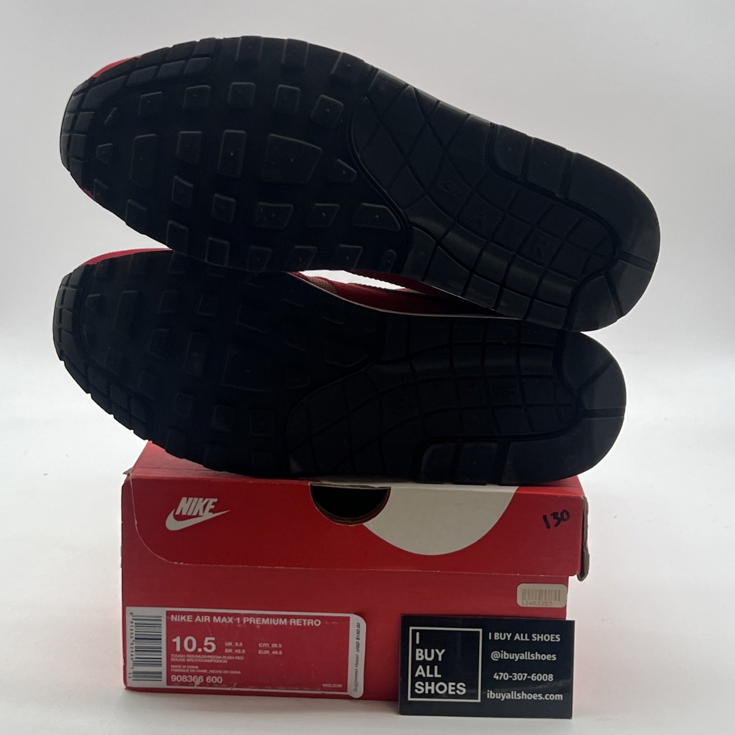 Size 10.5 - Nike Air Max 1 Premium Retro Red Curry (908366-600)
