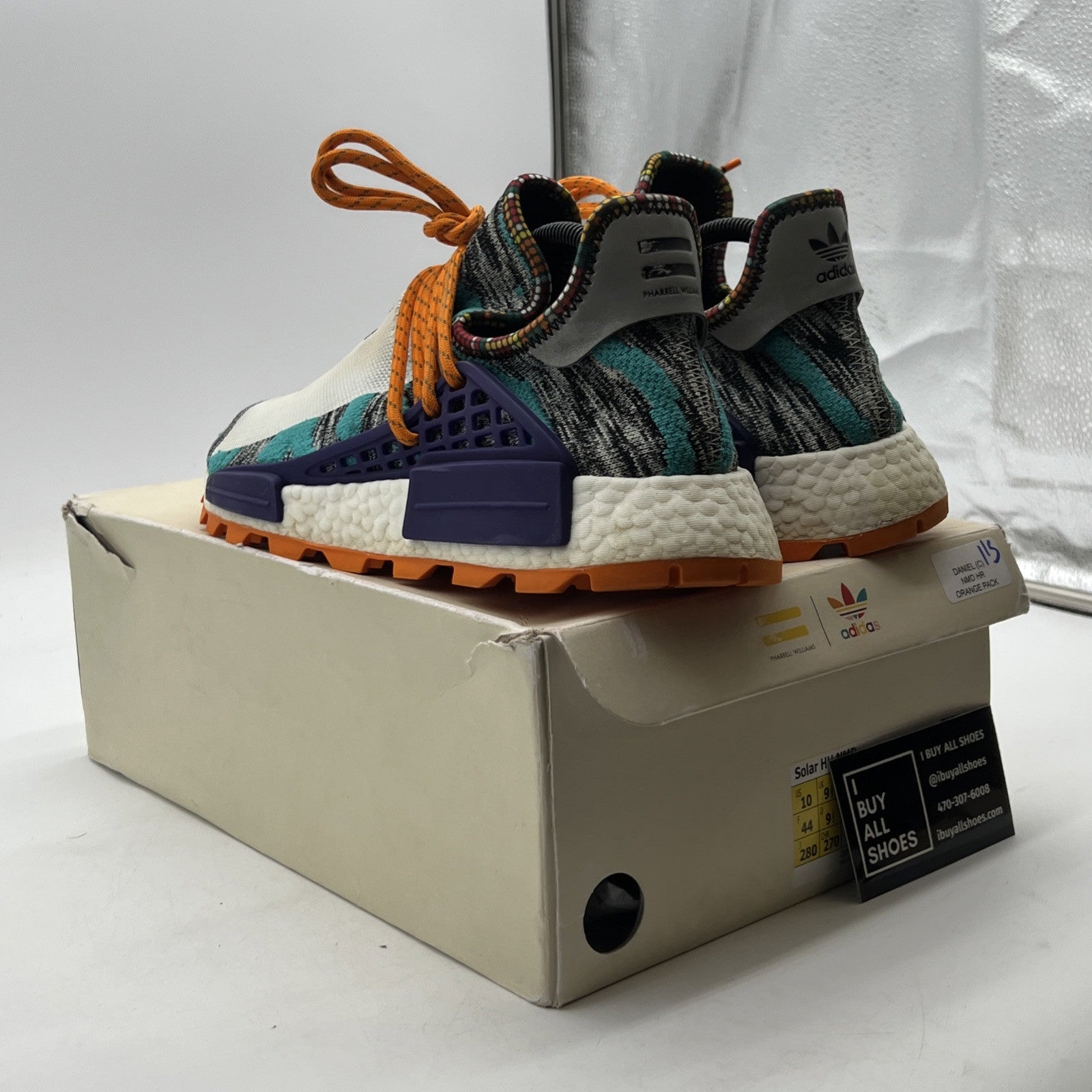 Size 10 - Adidas Pharrell x NMD Human Race Trail Solar Pack (BB9528)