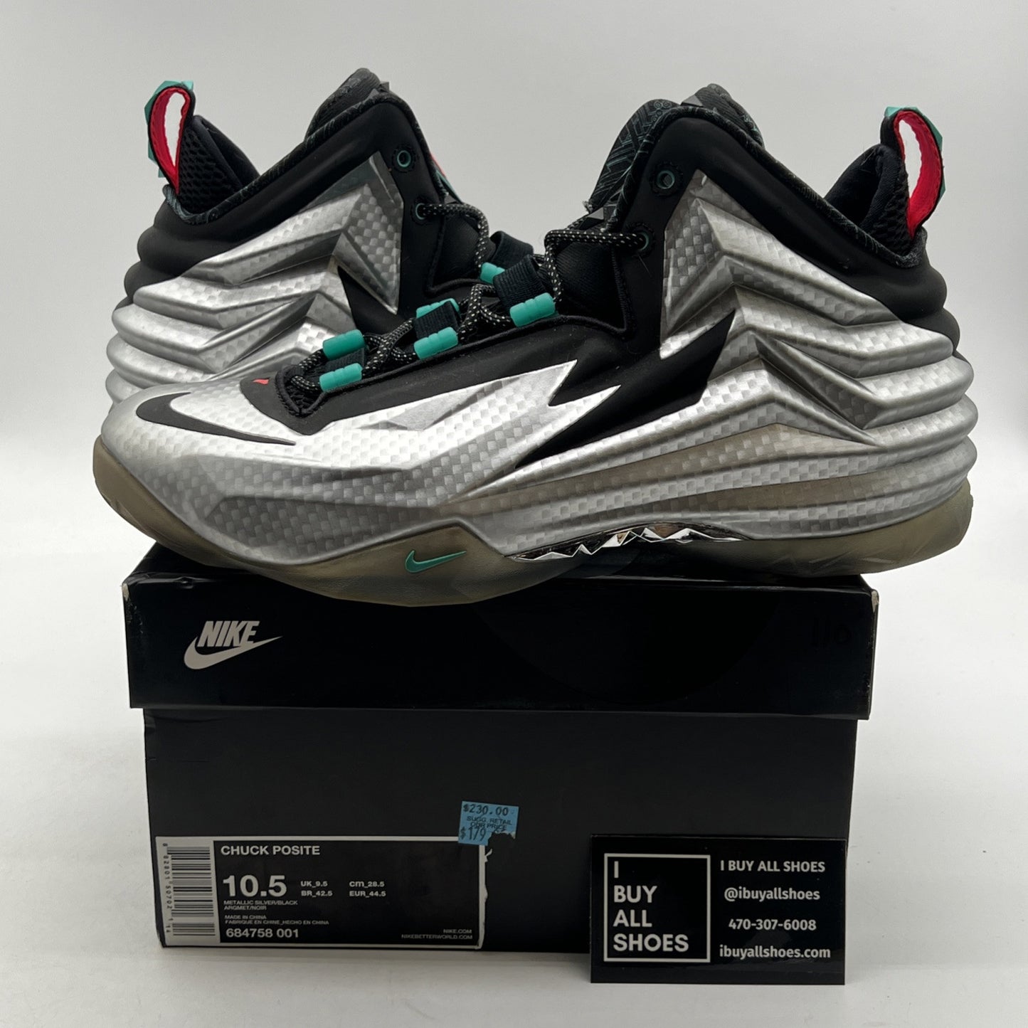 Size 10.5 - Nike Chuck Posite Metallic Silver (684758-001)