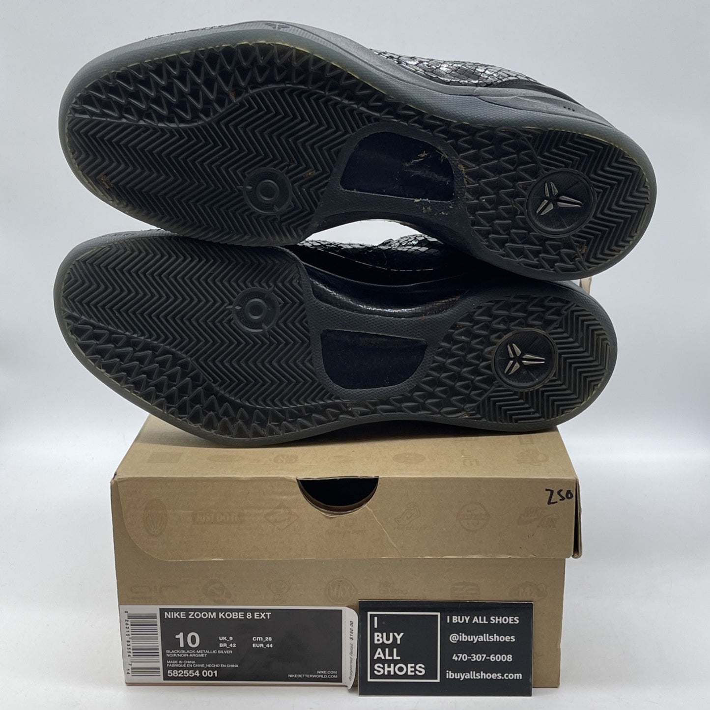 Size 10 - Nike Zoom Kobe 8 EXT Year of the Snake Black Suede Leather  582554-001