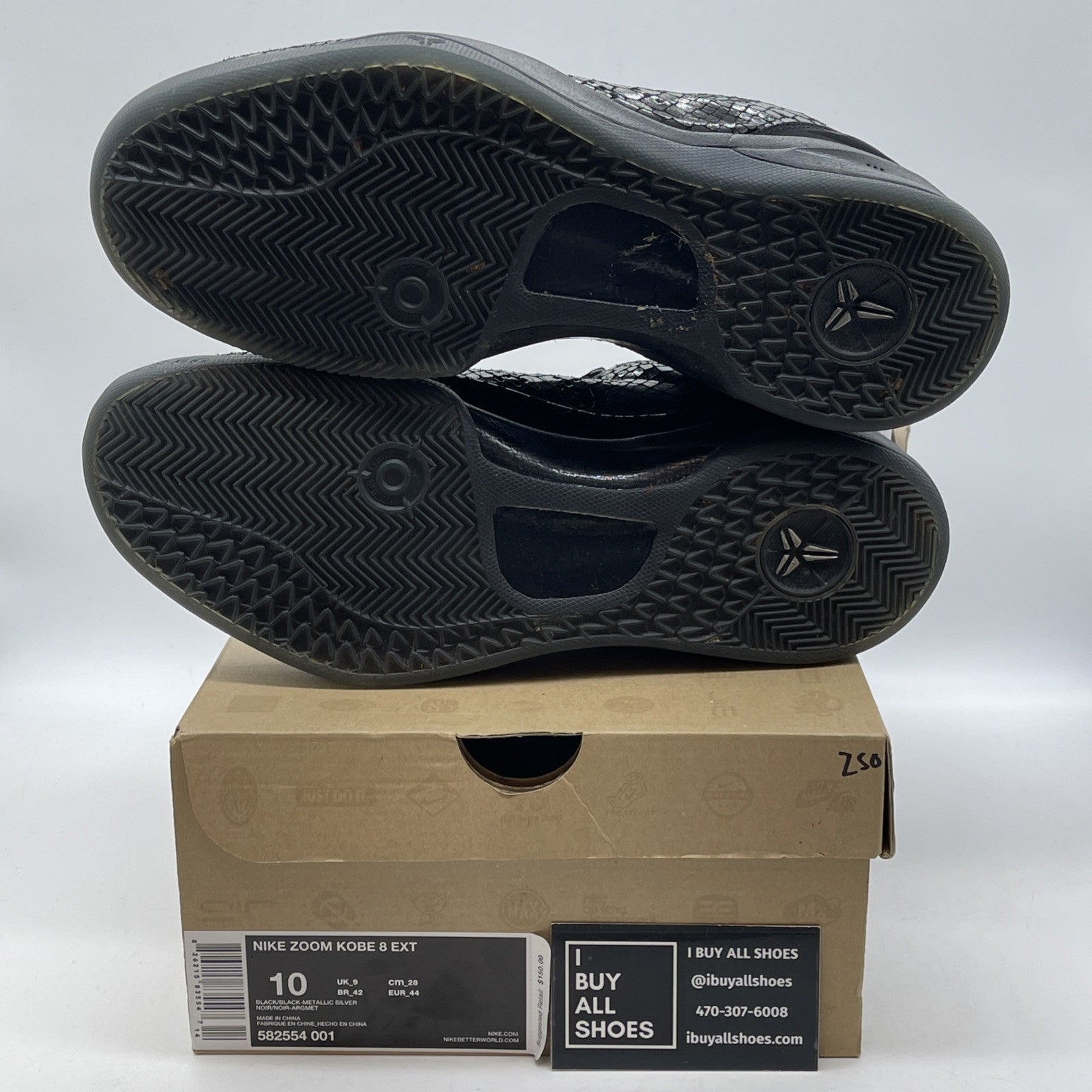 Size 10 - Nike Zoom Kobe 8 EXT Year of the Snake Black Suede Leather  582554-001