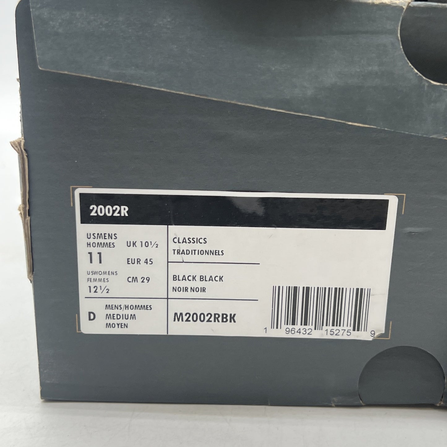 Size 11 - New Balance 2002R Black Gunmetal (M2002RBK)