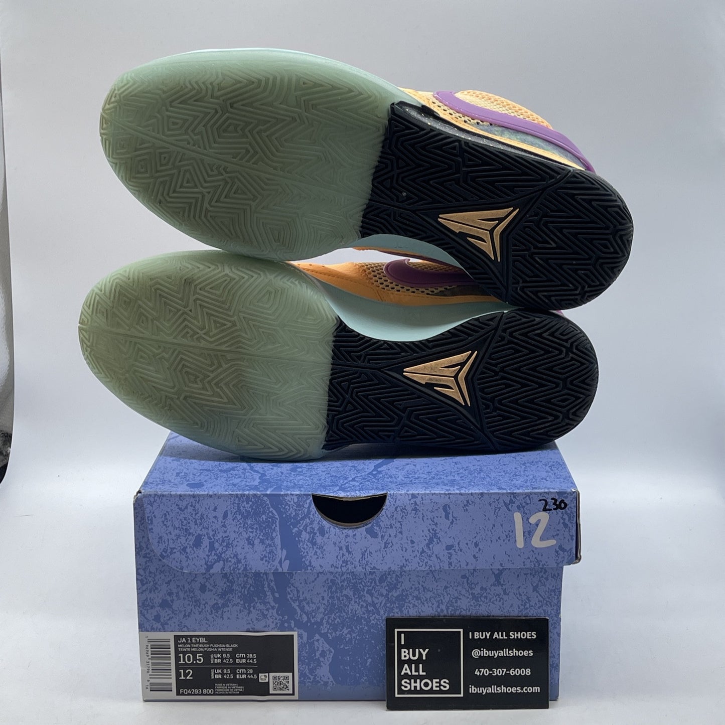 Size 10.5 - Nike Ja 1 EYBL Purple Orange Blue Suede Leather (FQ4293-800)