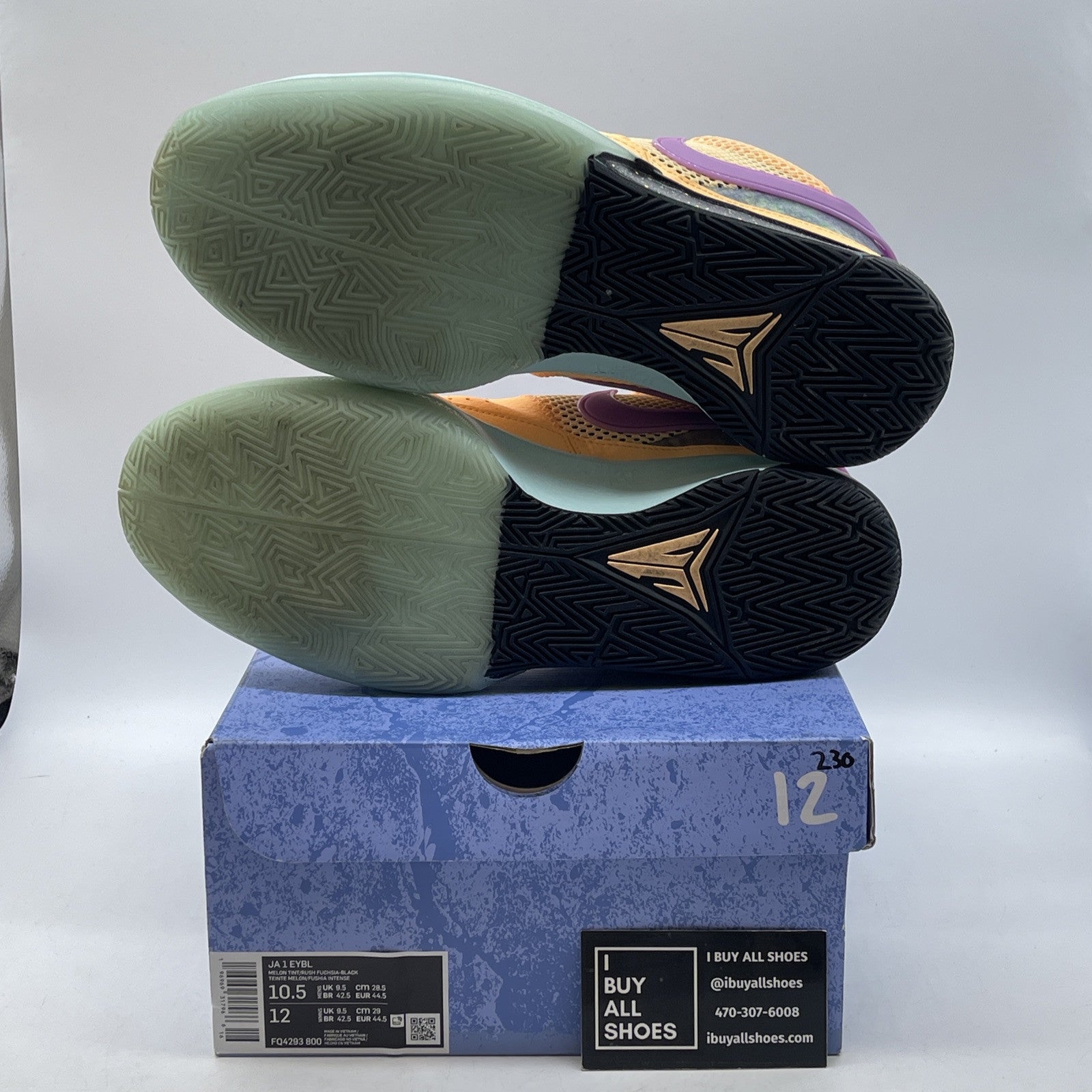Size 10.5 - Nike Ja 1 EYBL Purple Orange Blue Suede Leather (FQ4293-800)