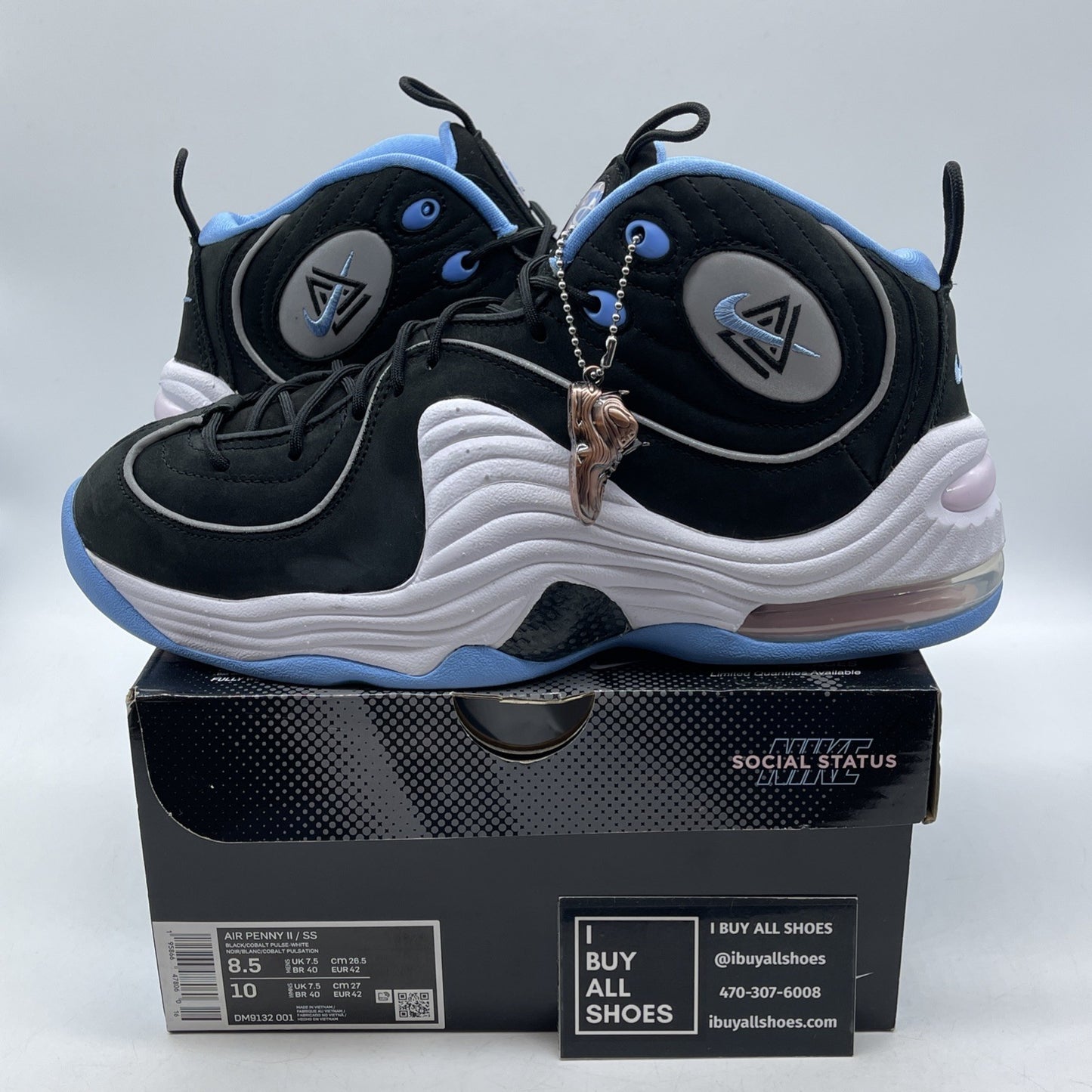 Size 8.5 - Nike Social Status x Air Penny 2 Playground Black (DM9132-001)