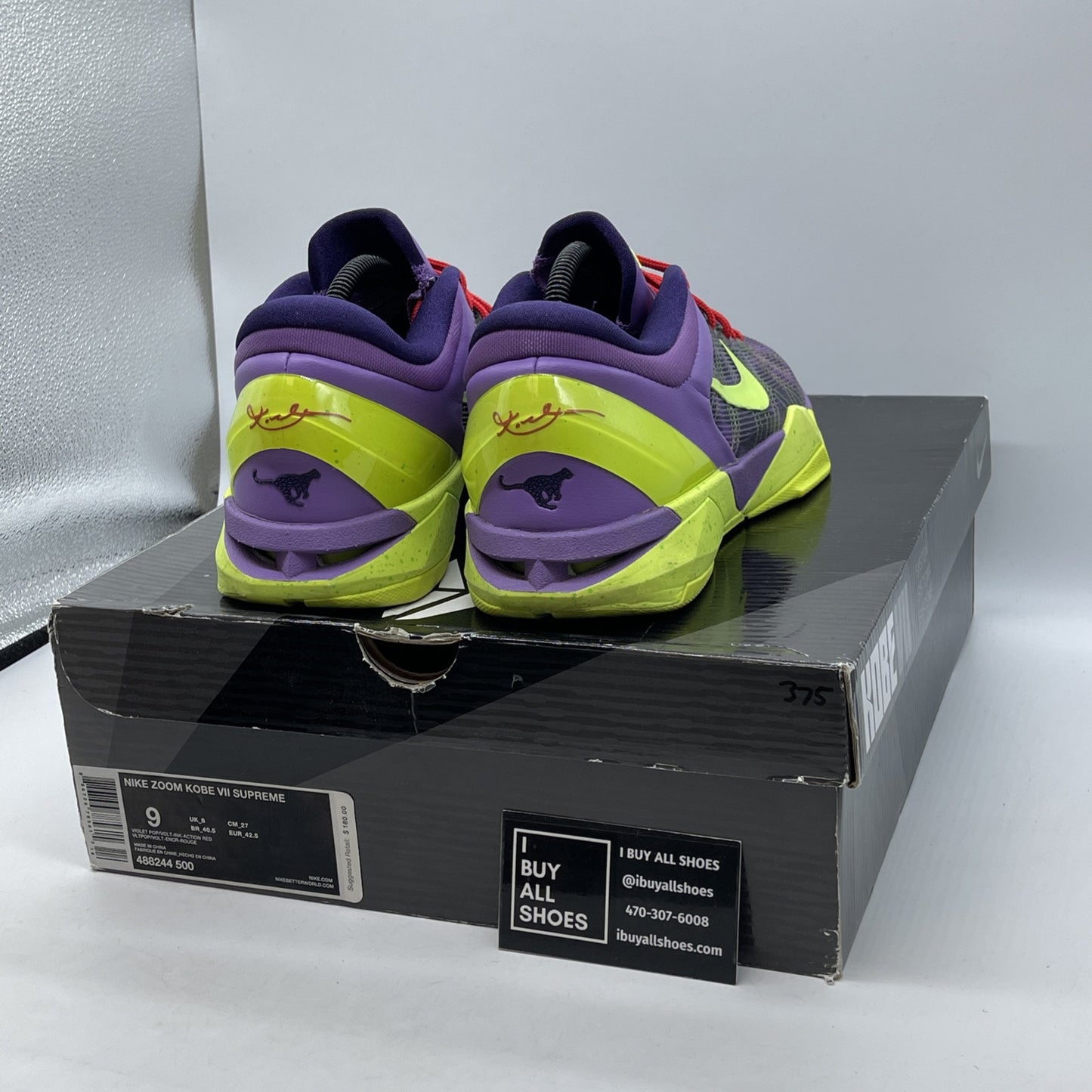 Size 9 - Nike Zoom Kobe 7 Supreme Christmas Purple Suede Leather (488244-500)