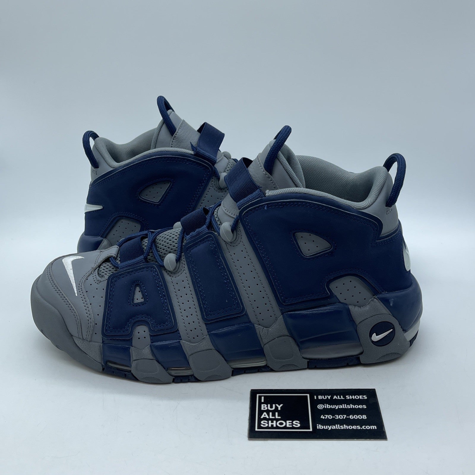 Size 11 - Nike Air More Uptempo Georgetown Blue Grey Leather Suede (921948-003)