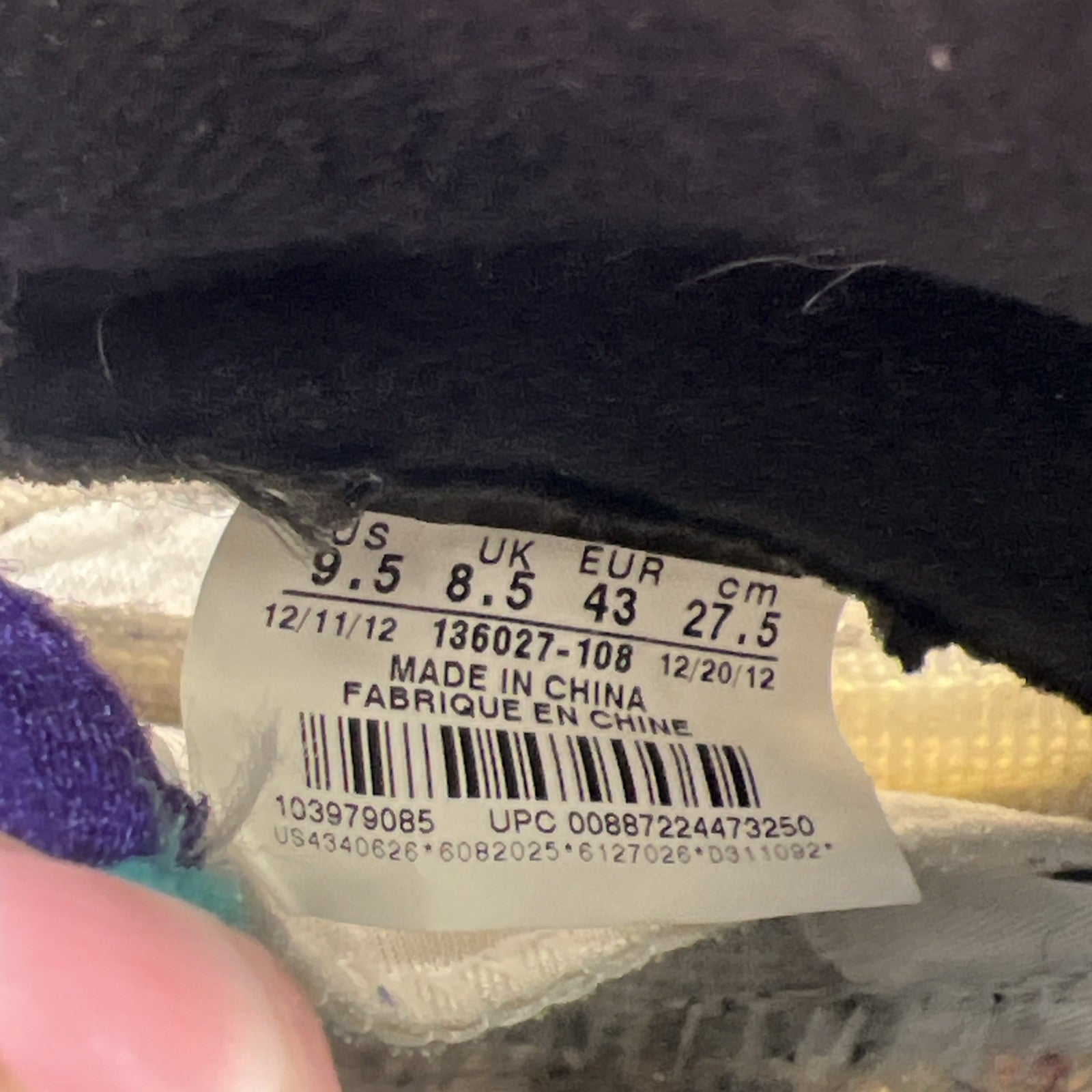 Size 9.5 - Air Jordan 5 Retro Grape 2013 (136027-108)