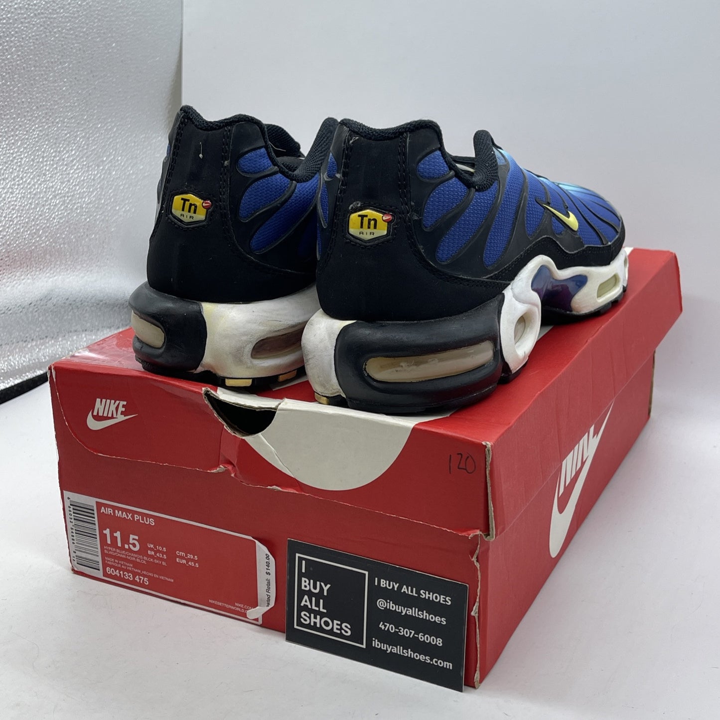 Size 11.5 - Nike Air Max Plus Hyper Blue Black Suede (604133-475)