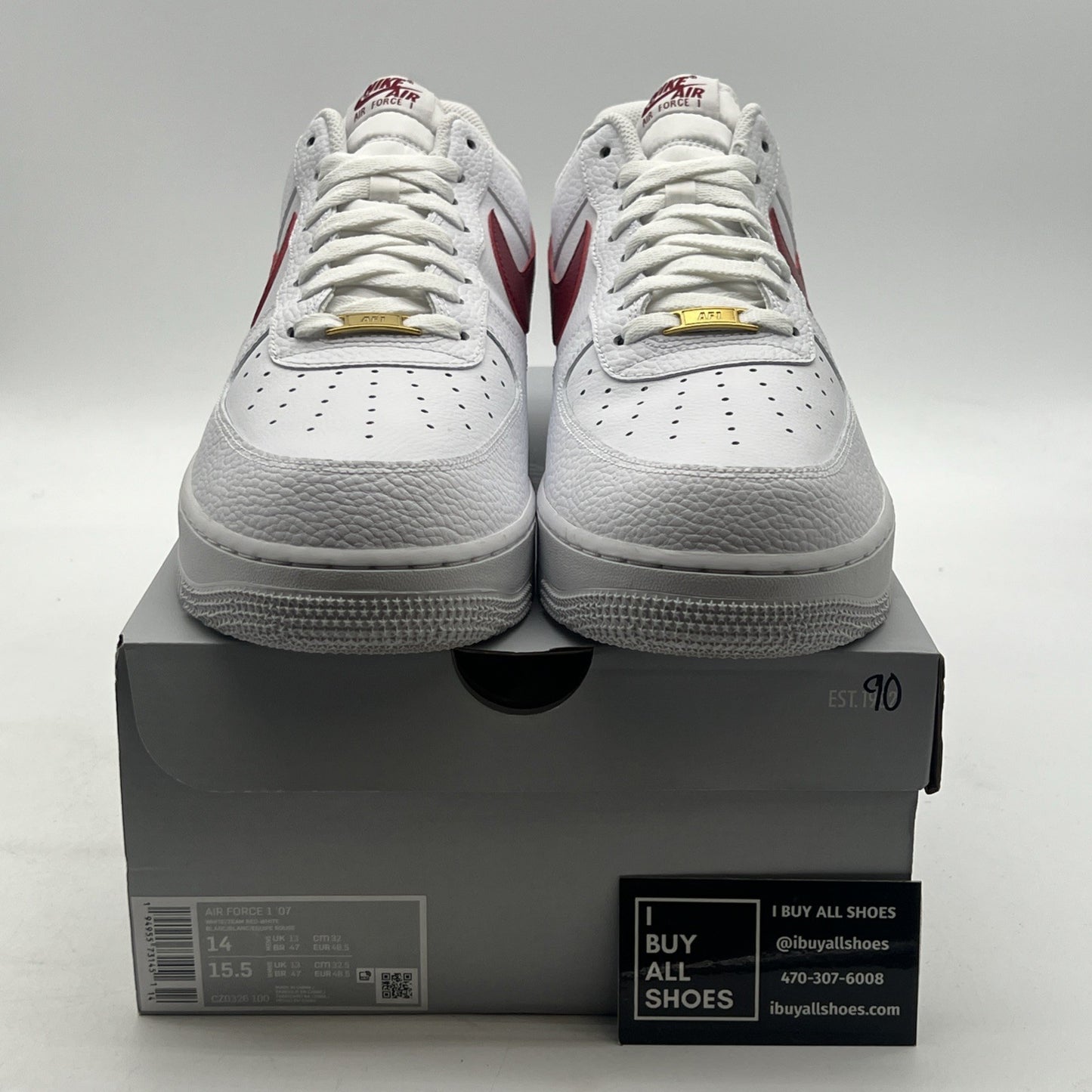 Size 14 - Nike Air Force 1 Low White Team Red (CZ0326-100)