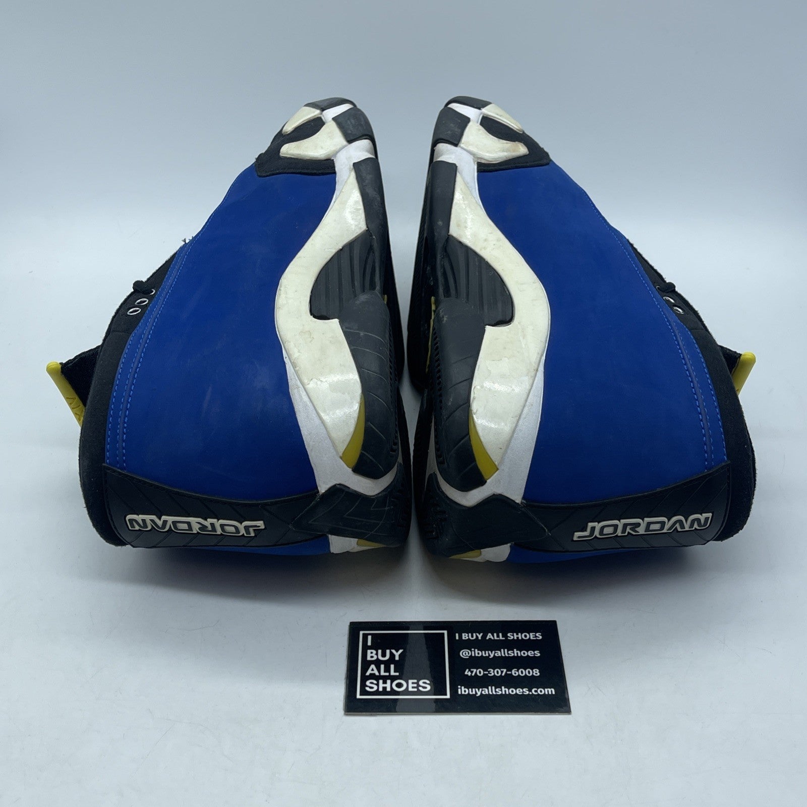 Size 14 - Air Jordan 14 Retro 2015 Low Laney Blue Black Suede (807511-405)