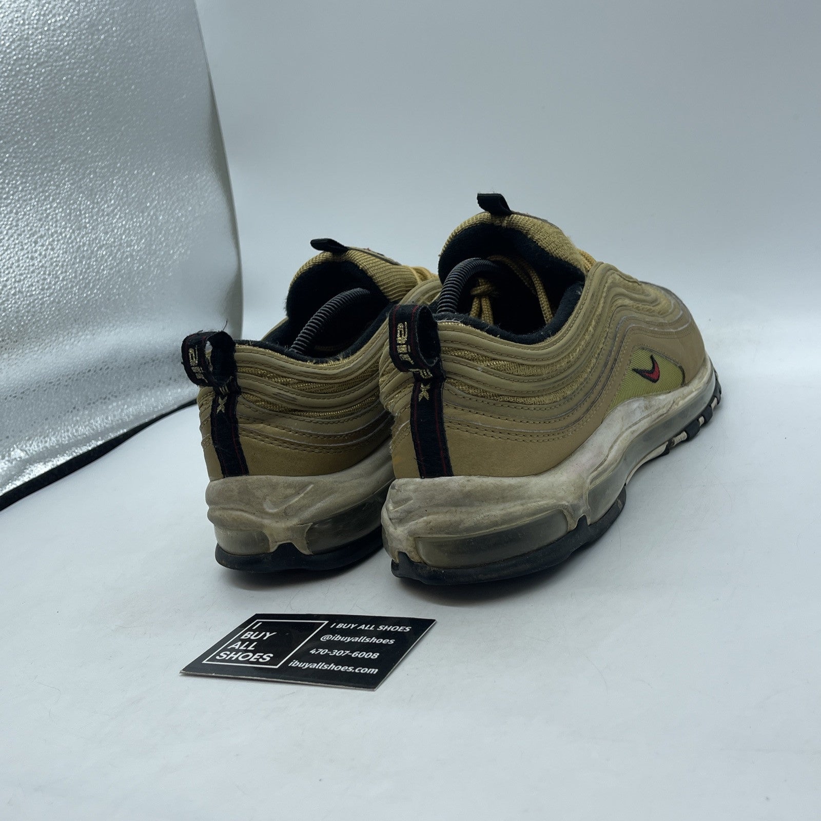 Size 11 - Nike Air Max 97 OG QS Metallic Gold Black Red Suede (884421-700)