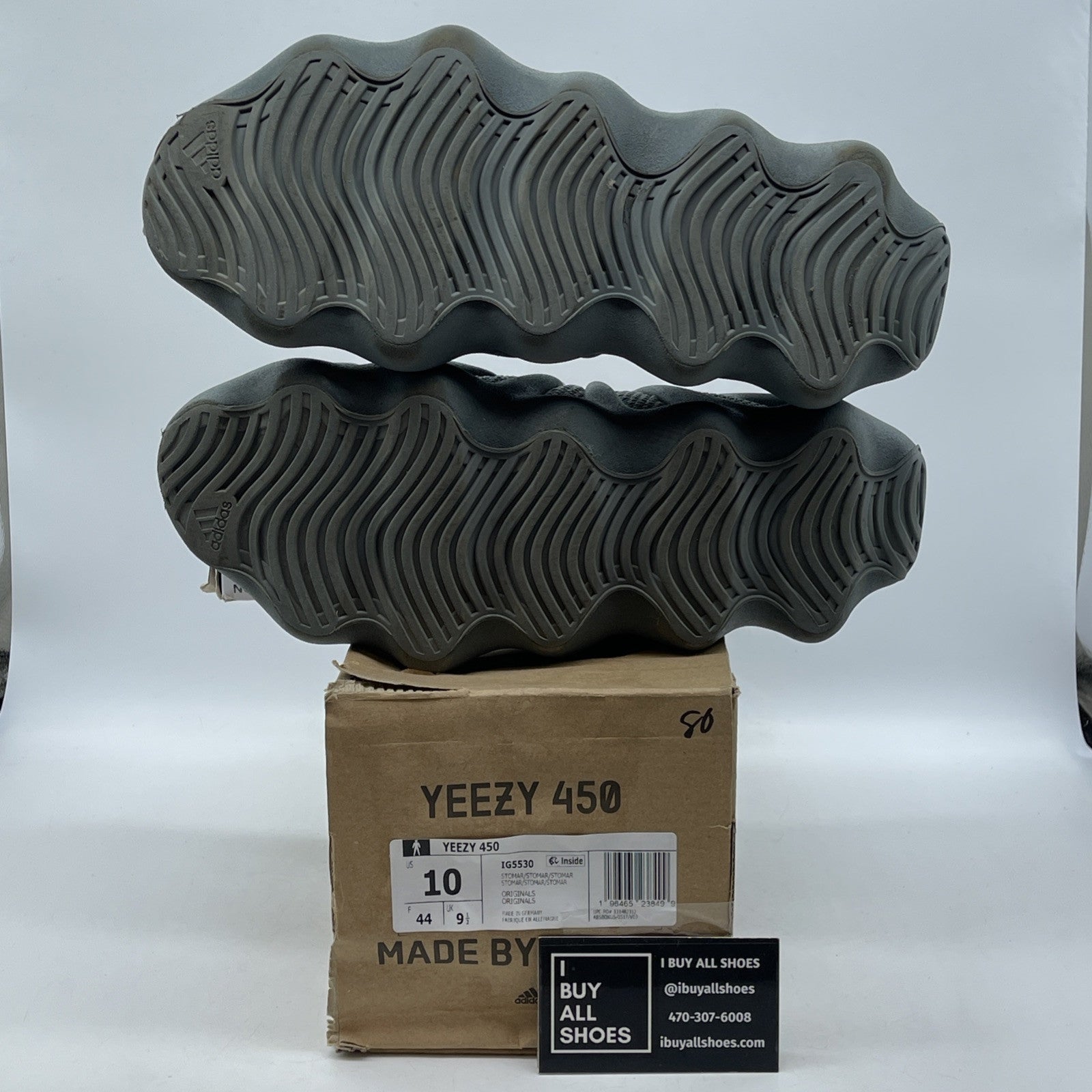 Size 10 - adidas Yeezy 450 Stone Marine Grey Suede (IG5530)