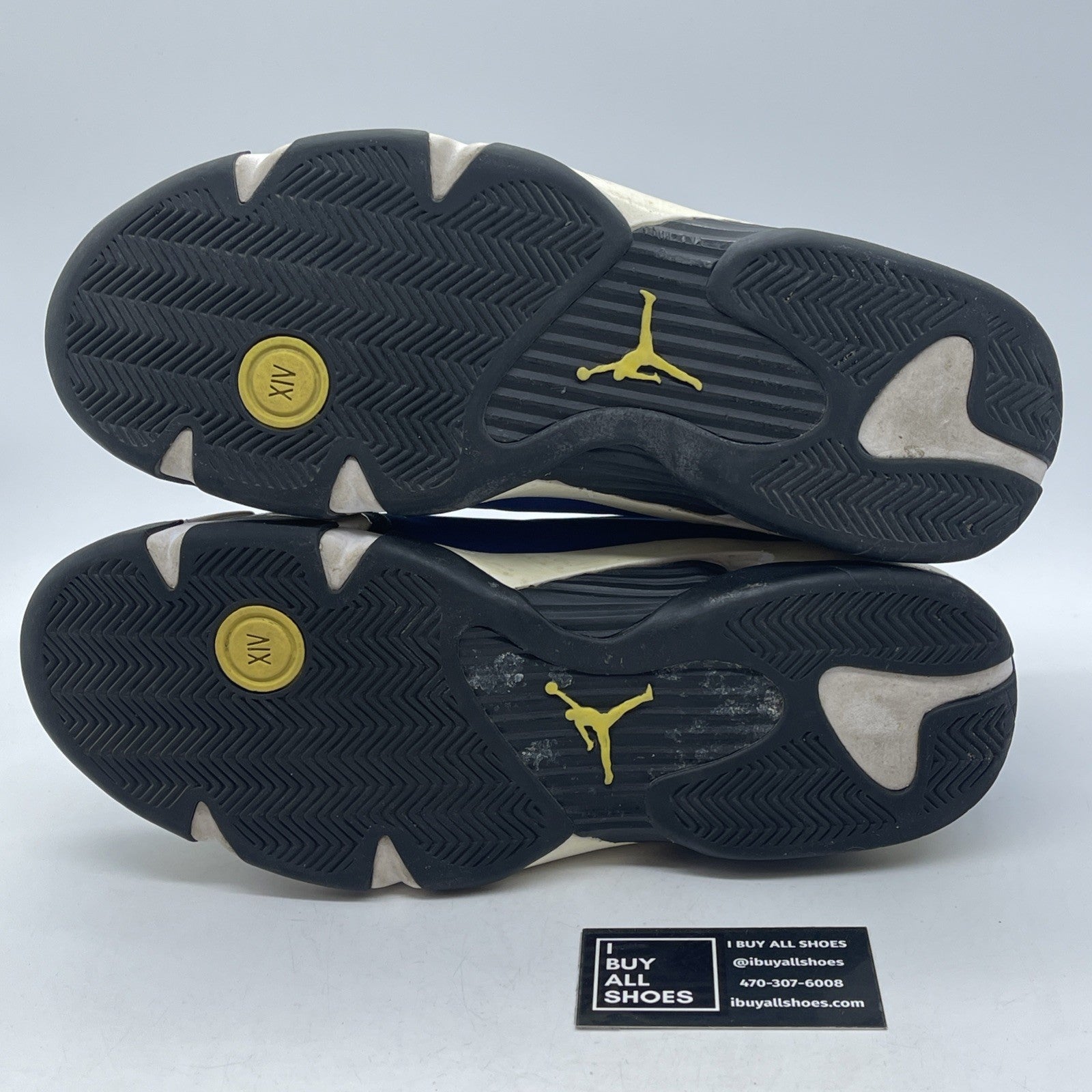 Size 14 - Air Jordan 14 Retro 2015 Low Laney Blue Black Suede (807511-405)