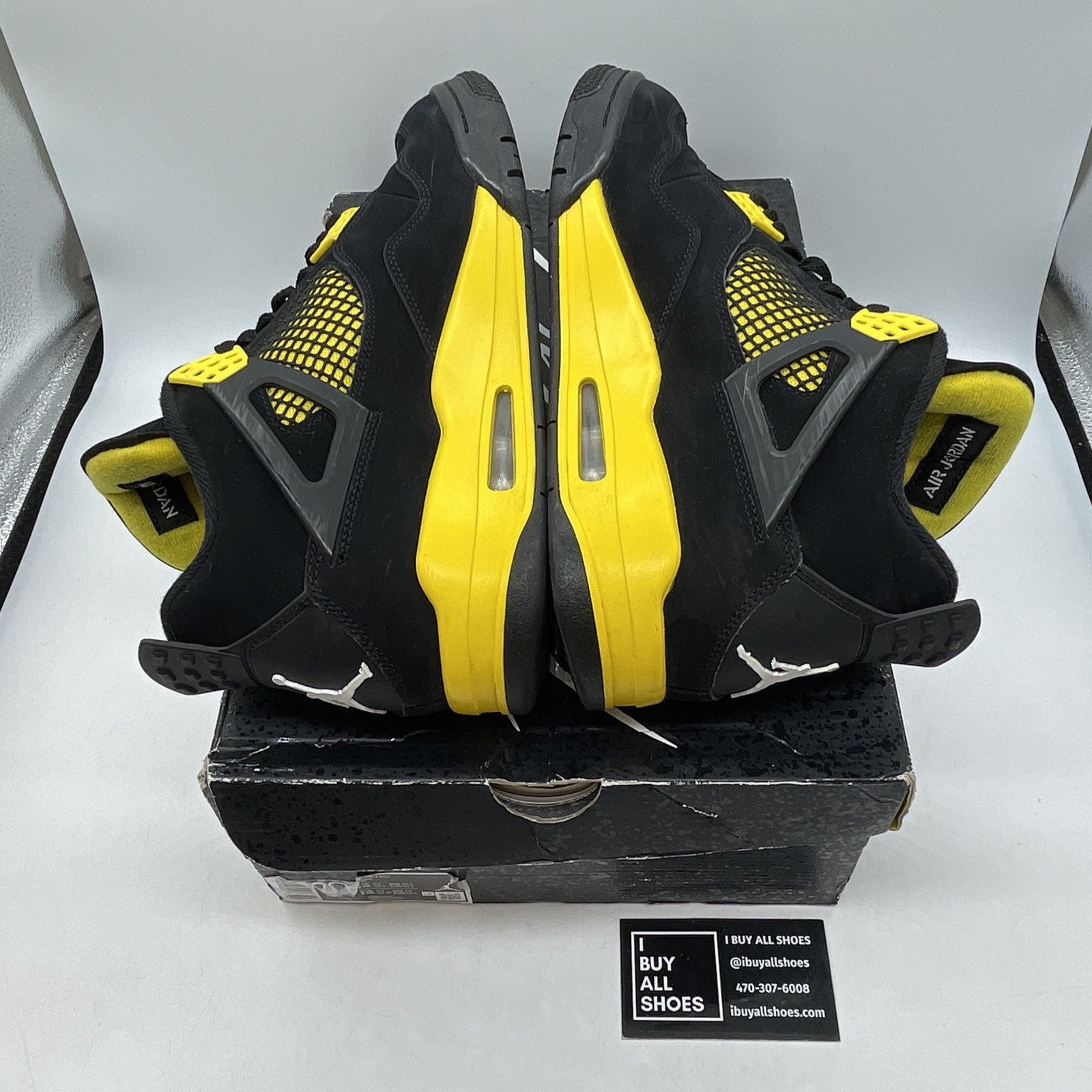 Size 10 - Jordan 4 Retro Mid Thunder Yellow Black White Suede (DH6927-017)