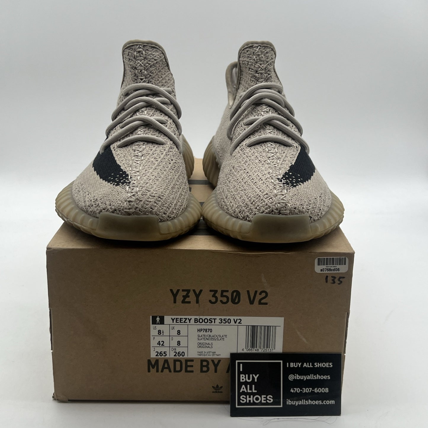 Size 8.5 - Adidas Yeezy Boost 350 V2 Low Slate (HP7870)